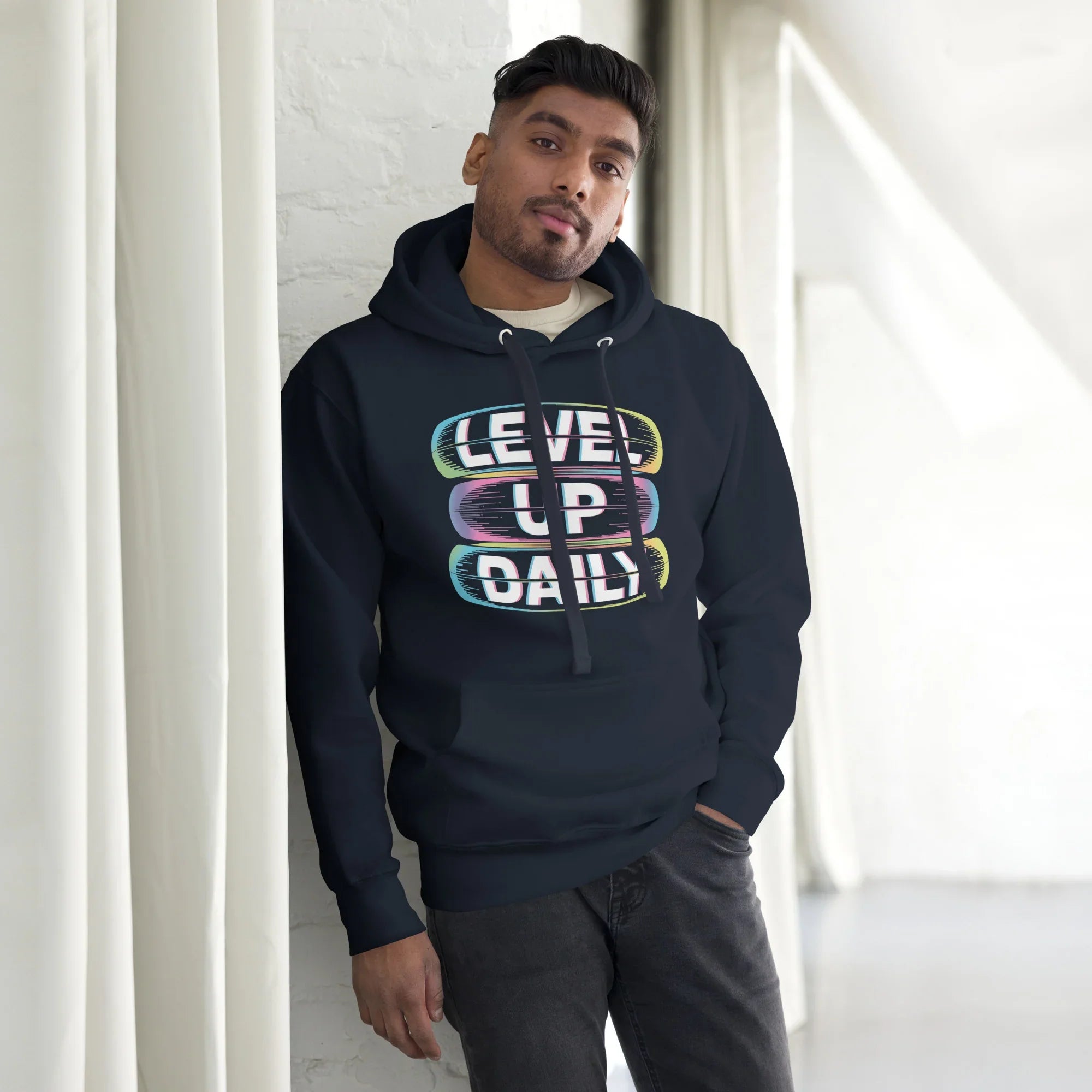 Level Up Daily Hoodie – Motivational Gaming Hoodie for XP Grind - RaZits