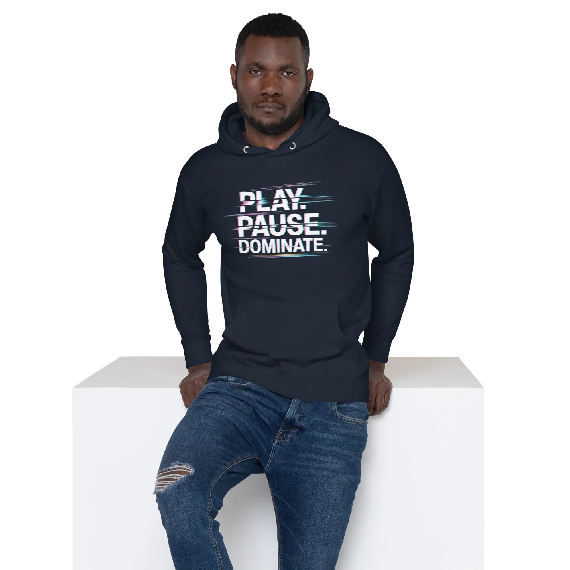 Play Pause Dominate Hoodie – Glitch Gaming Hoodie for Esports Players - RaZits