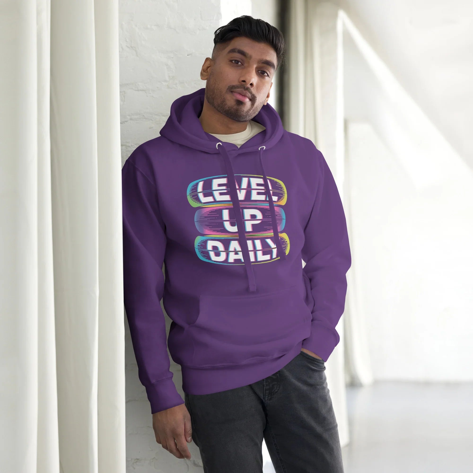 Level Up Daily Hoodie – Motivational Gaming Hoodie for XP Grind - RaZits