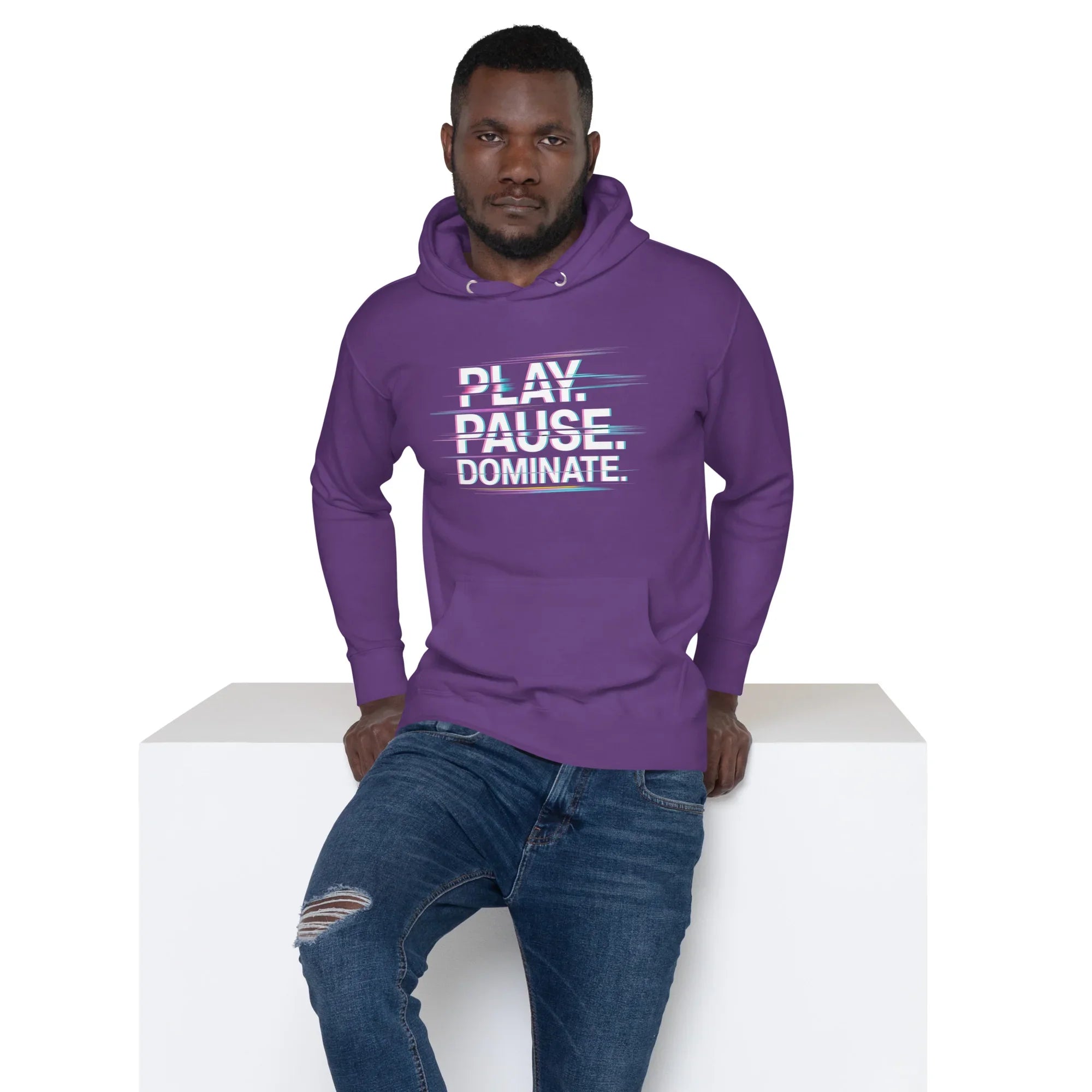 Play Pause Dominate Hoodie – Glitch Gaming Hoodie for Esports Players - RaZits