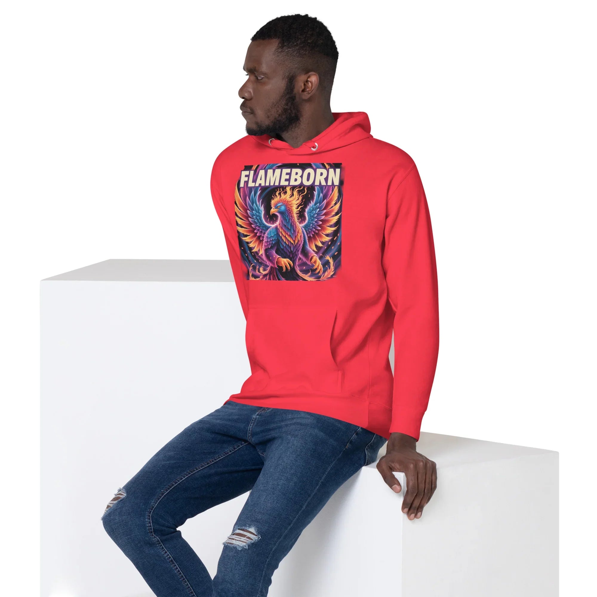 Flameborn Hoodie – Phoenix Gamer Hoodie with Mythic Firebird Design - RaZits