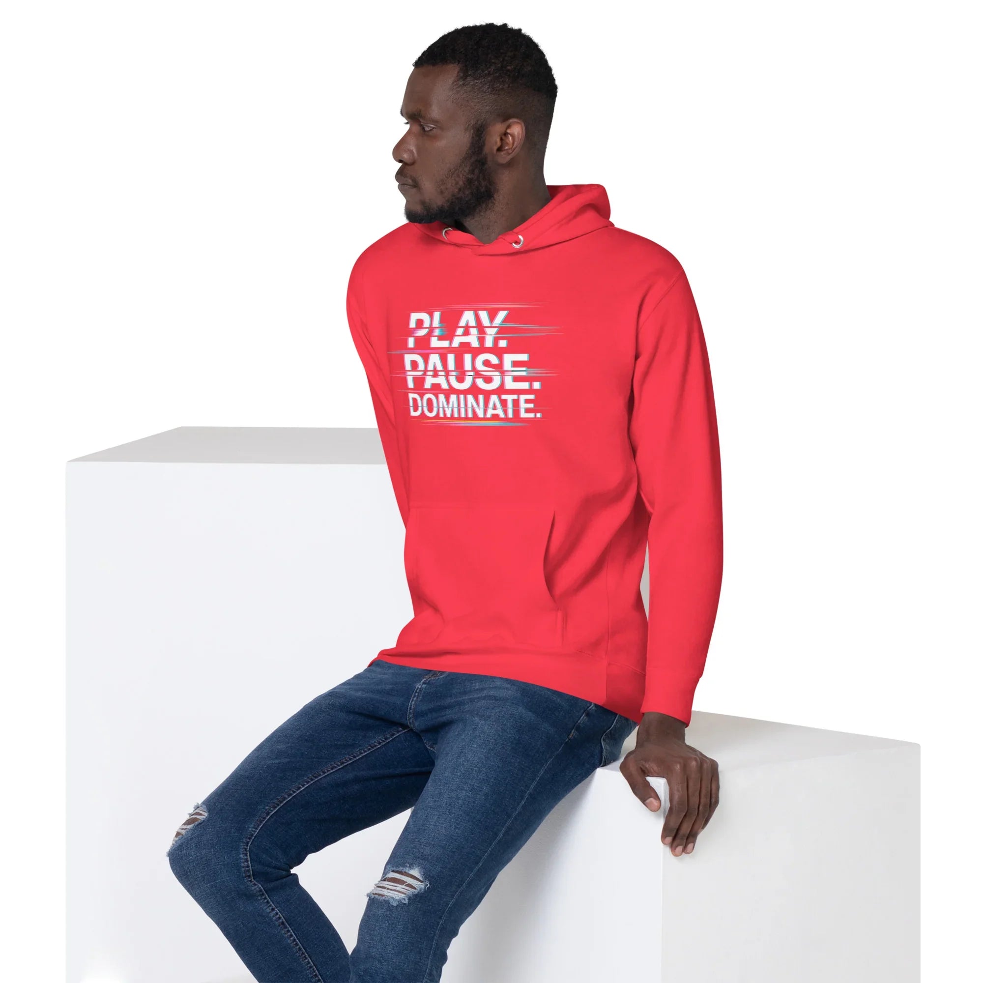 Play Pause Dominate Hoodie – Glitch Gaming Hoodie for Esports Players - RaZits