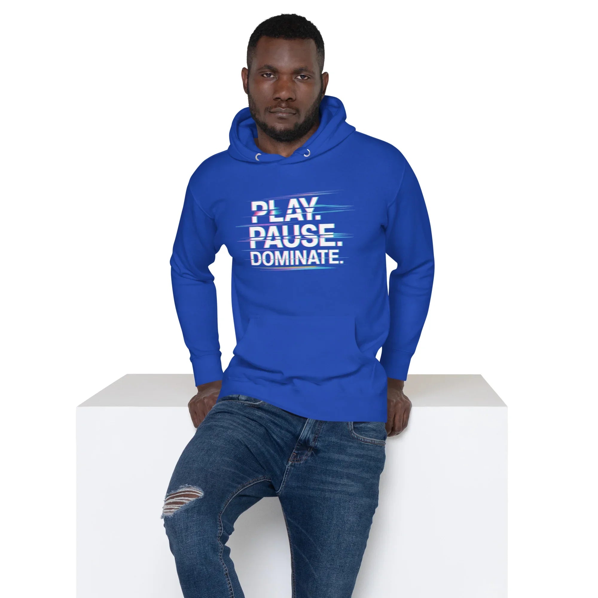Play Pause Dominate Hoodie – Glitch Gaming Hoodie for Esports Players - RaZits