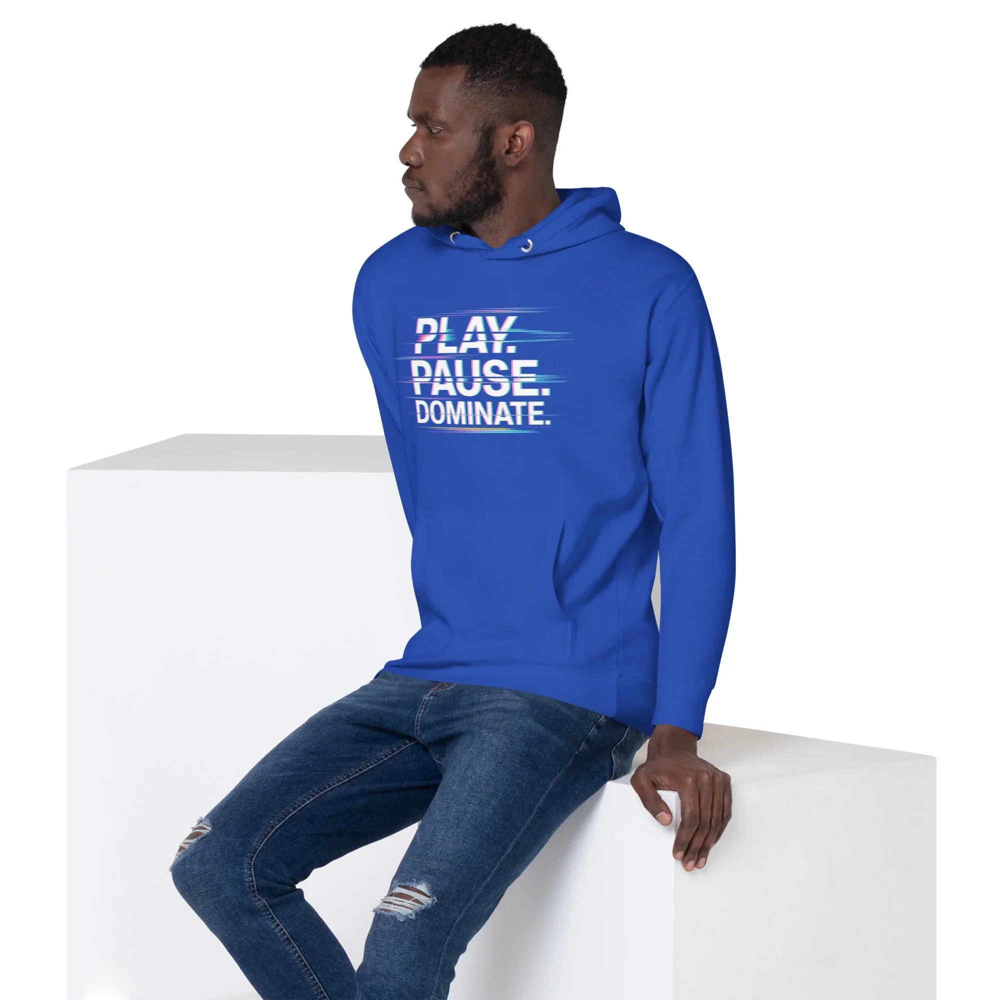 Play Pause Dominate Hoodie – Glitch Gaming Hoodie for Esports Players - RaZits