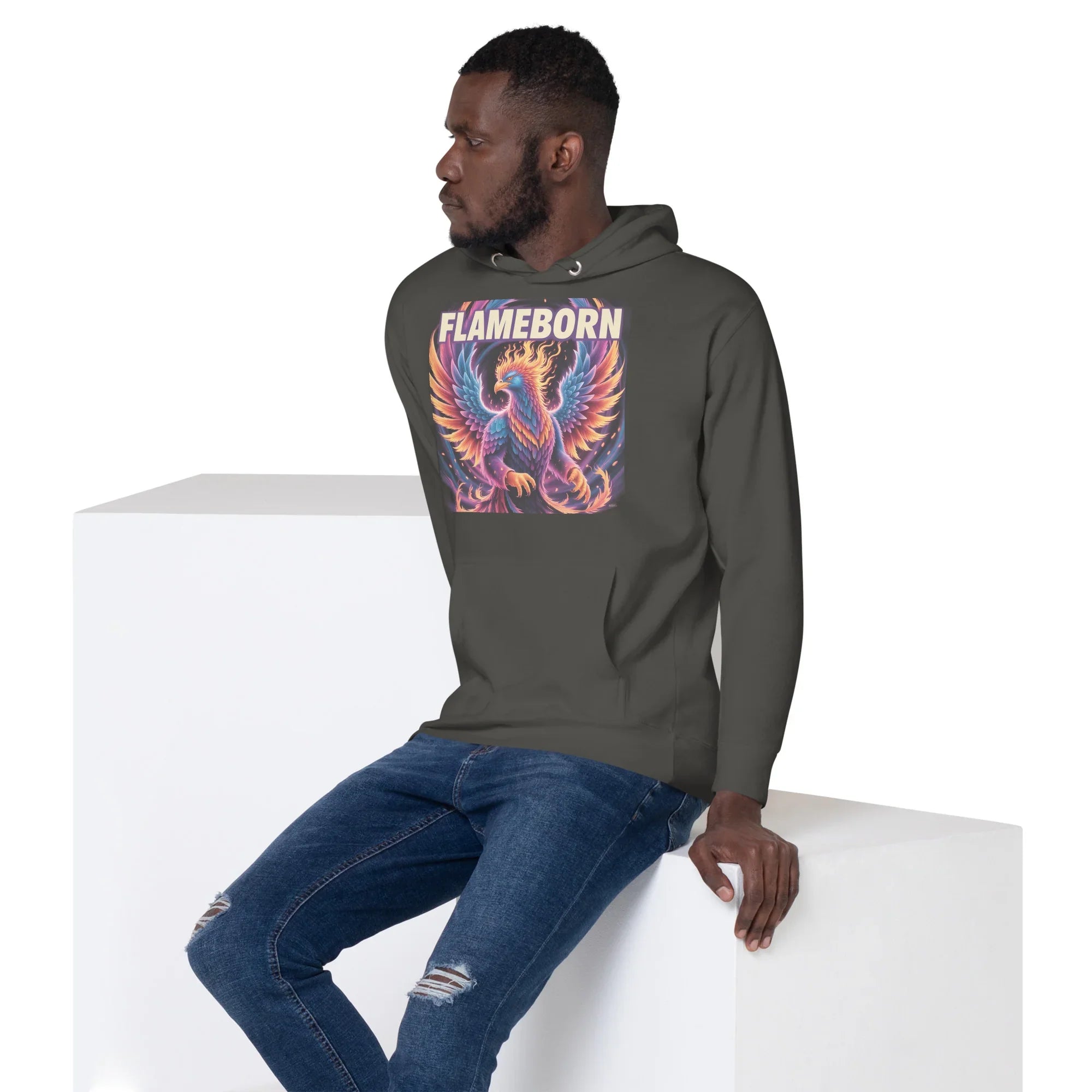Flameborn Hoodie – Phoenix Gamer Hoodie with Mythic Firebird Design - RaZits