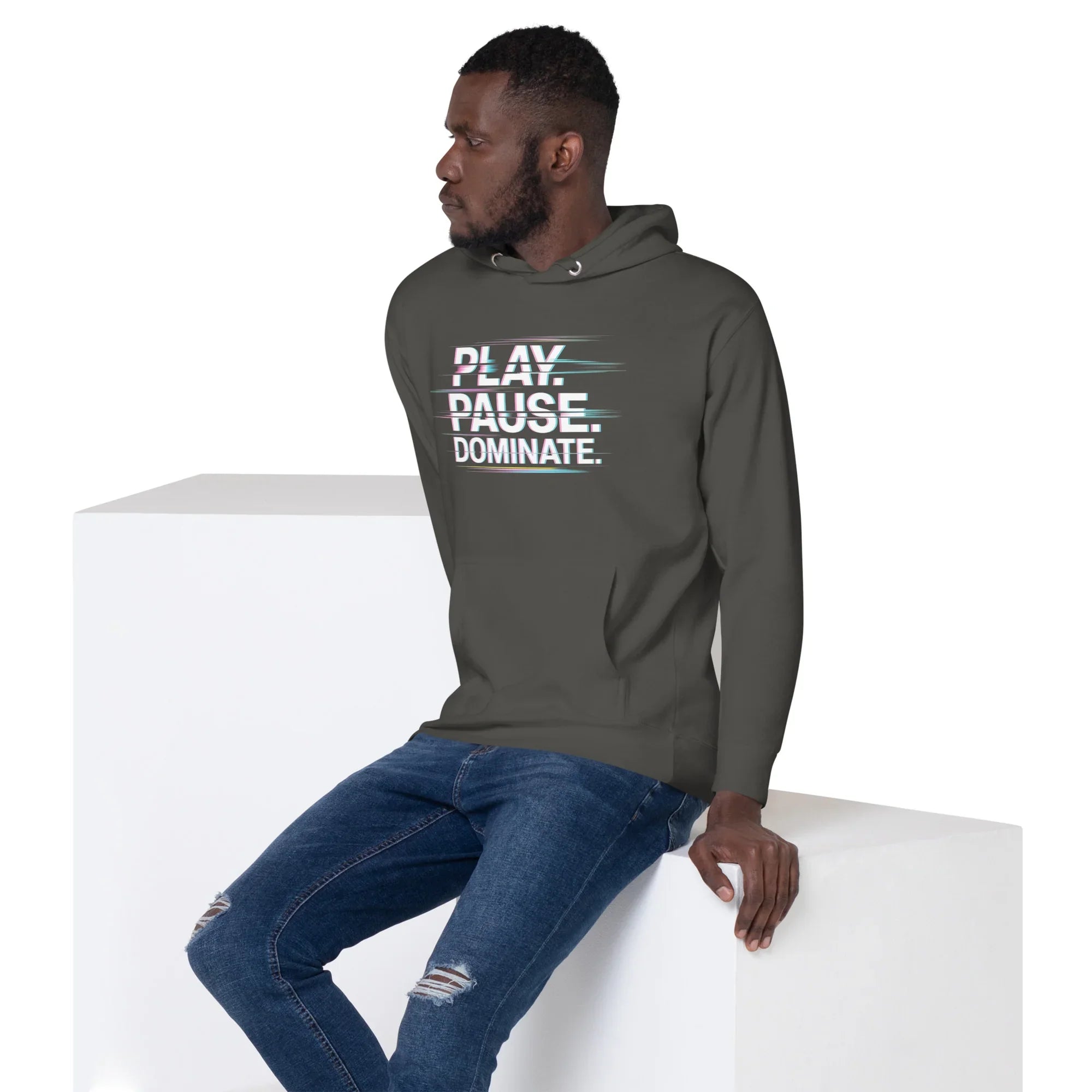 Play Pause Dominate Hoodie – Glitch Gaming Hoodie for Esports Players - RaZits