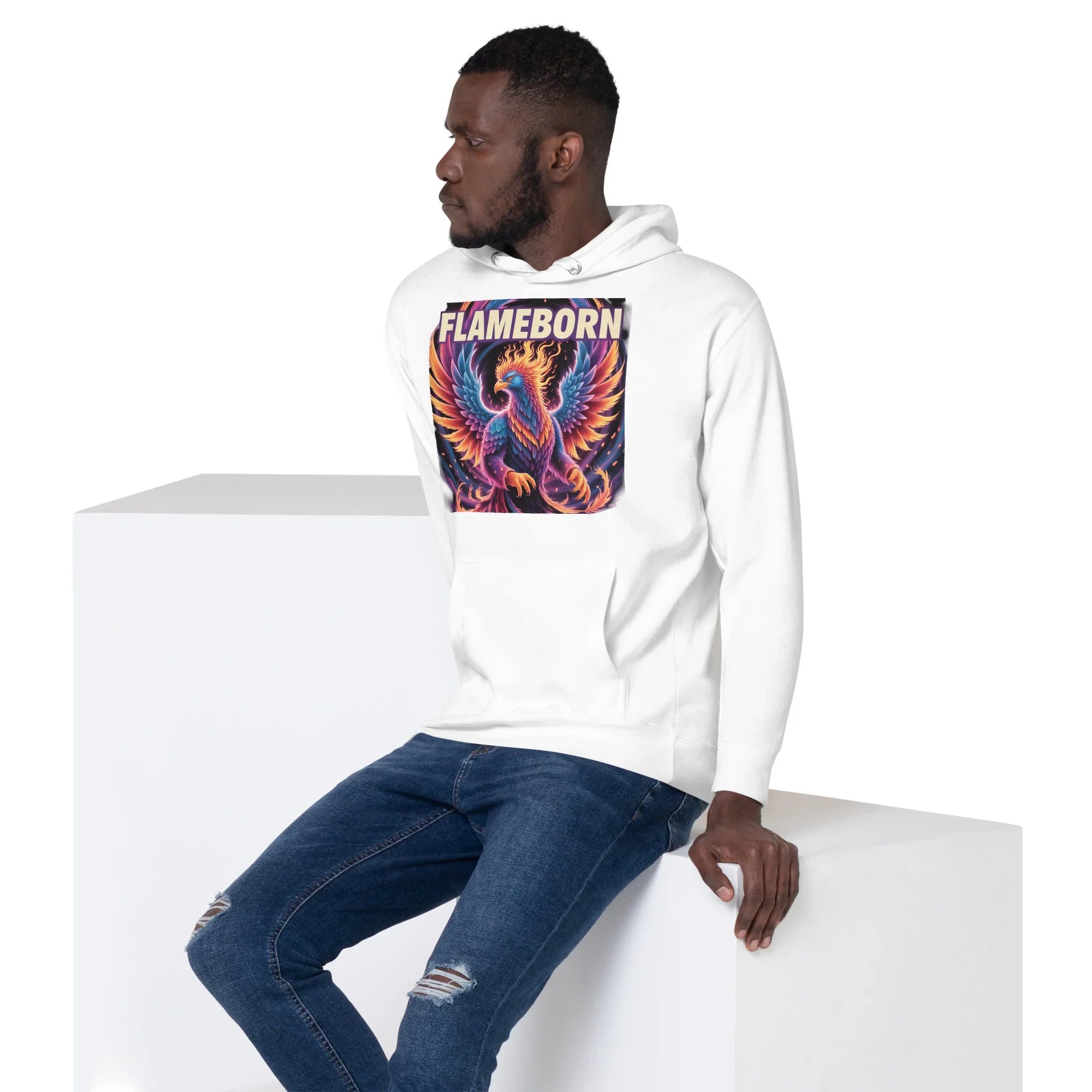 Flameborn Hoodie – Phoenix Gamer Hoodie with Mythic Firebird Design - RaZits