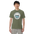 Crater Lake National Park vintage badge t-shirt in Moss worn by a model, front view