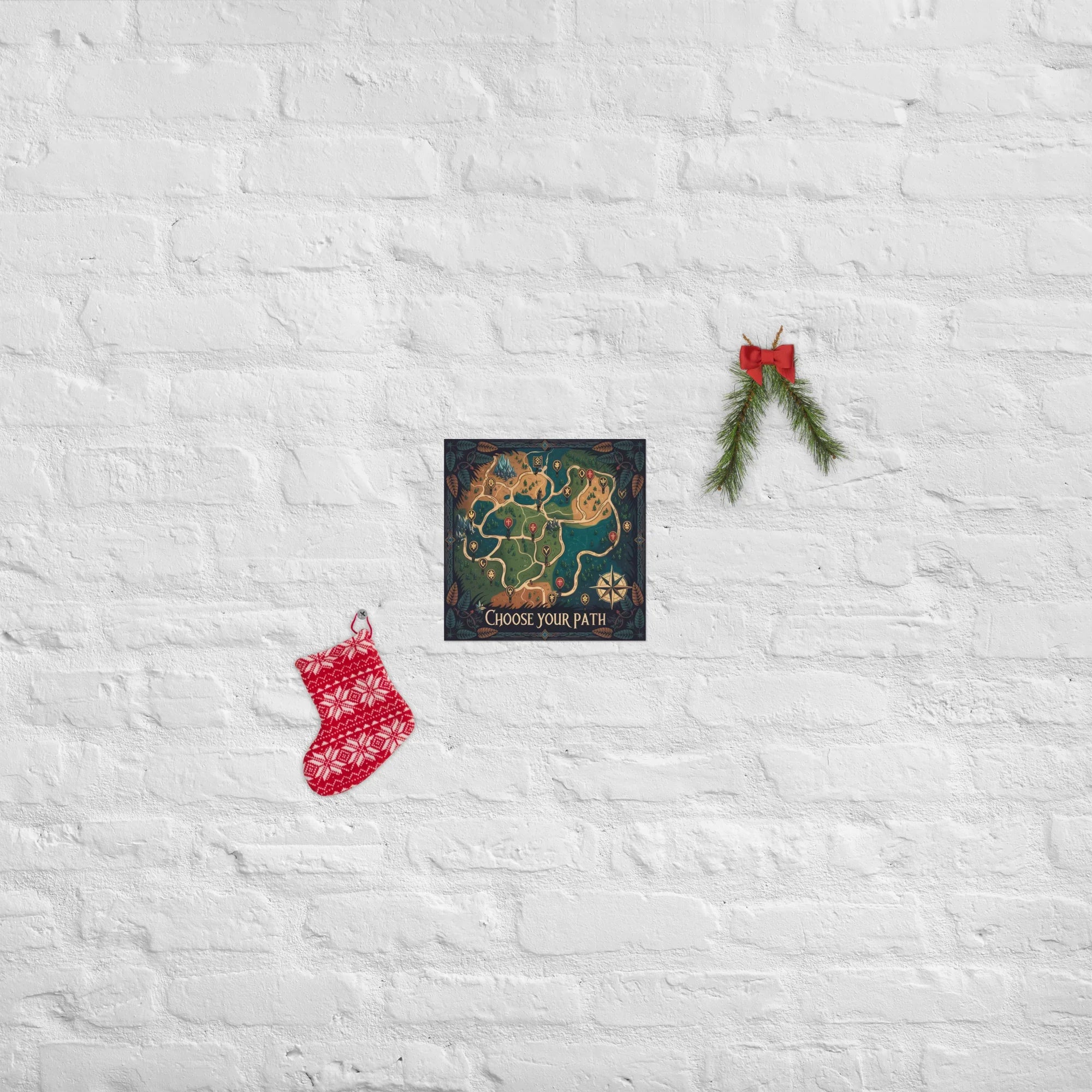 Choose Your Path Poster – Fantasy Quest Map Wall Art - RaZits