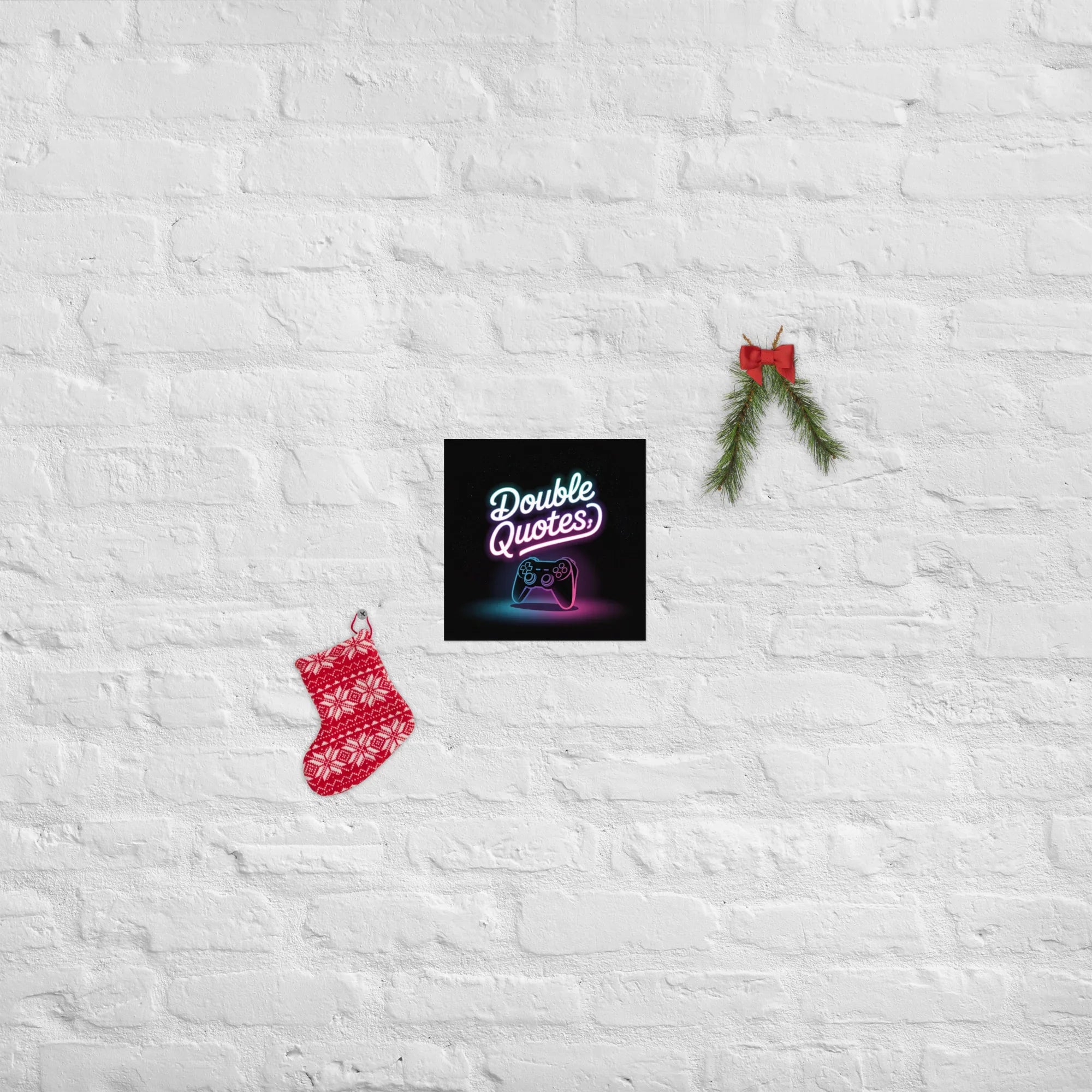 Double Quotes – Neon Gaming Controller Poster - RaZits