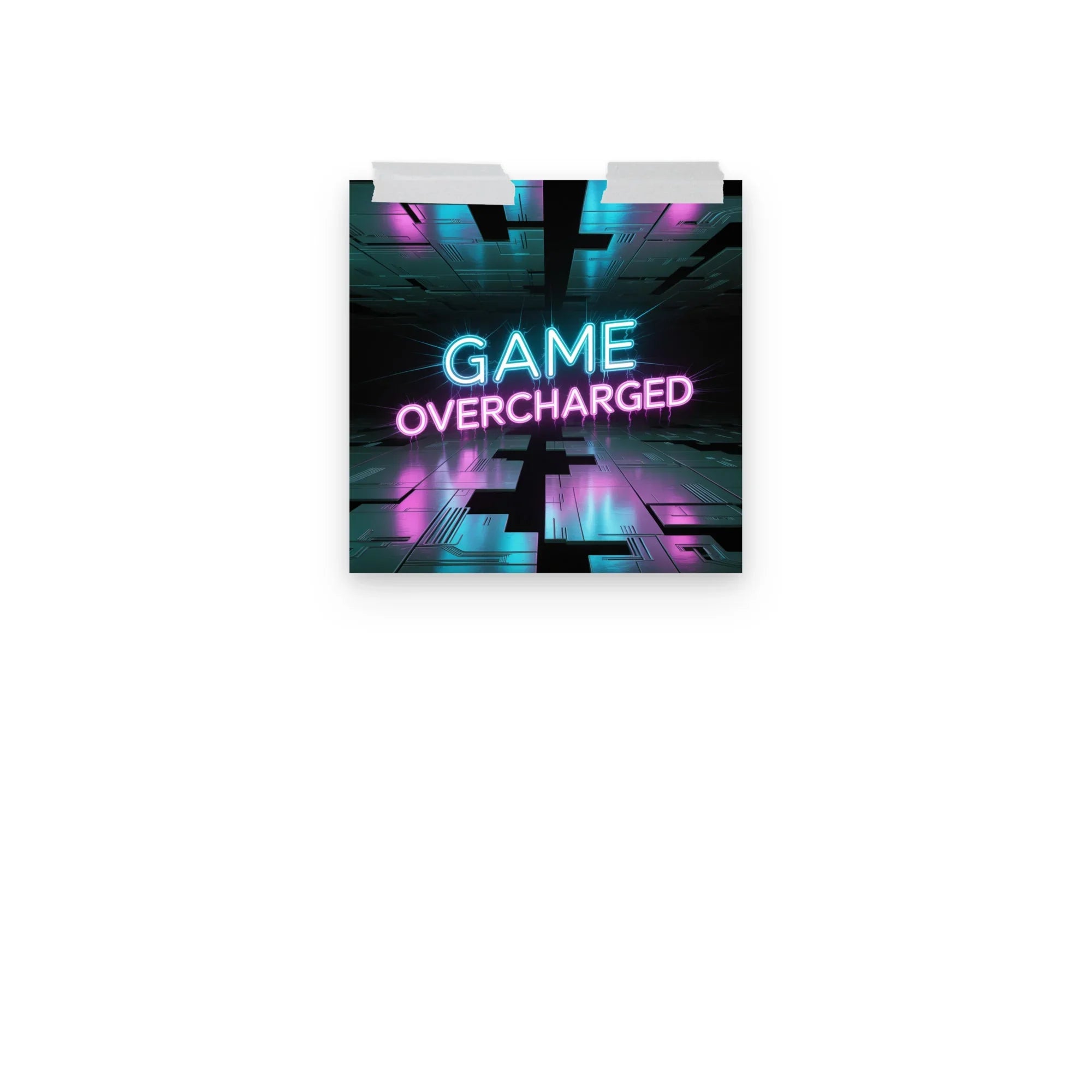 Game Overcharged – Neon Cyberpunk Gamer Art for RGB Esports Rooms - RaZits