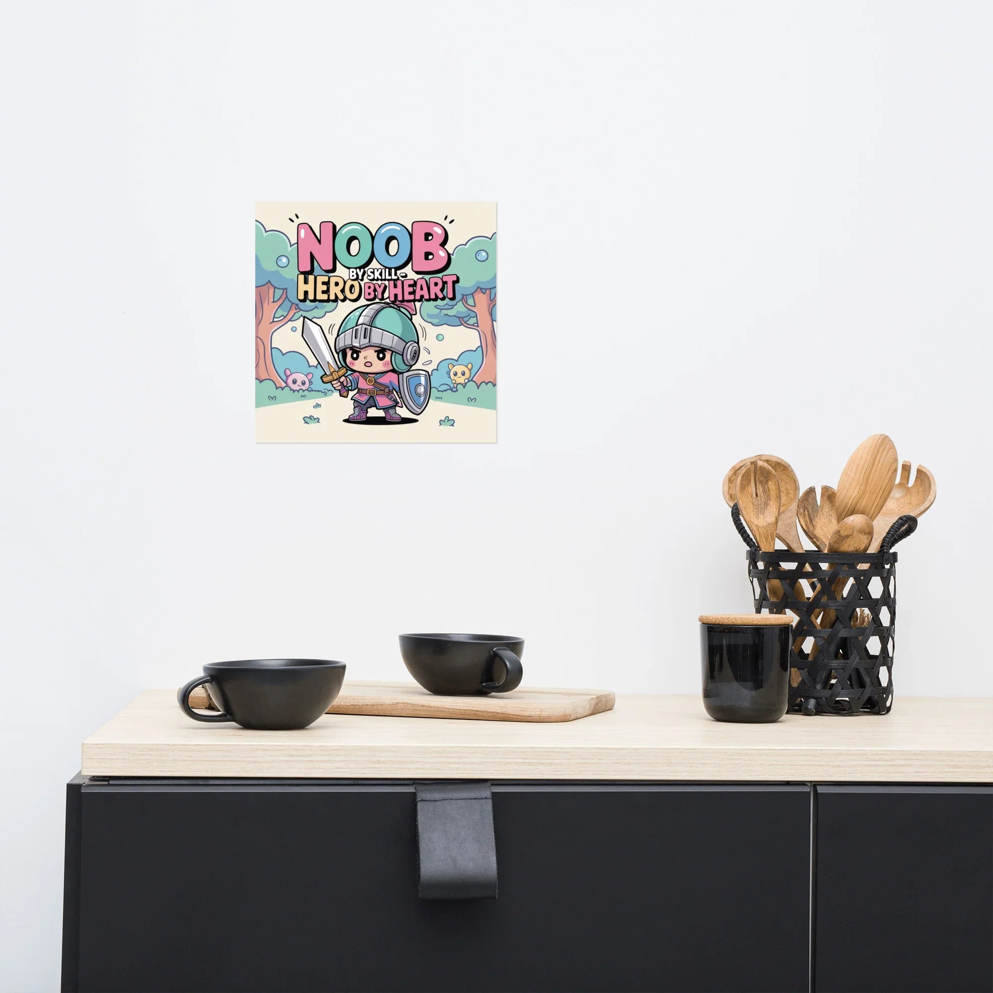 Noob by Skill Poster – Cute Hero Gamer Wall Art - RaZits