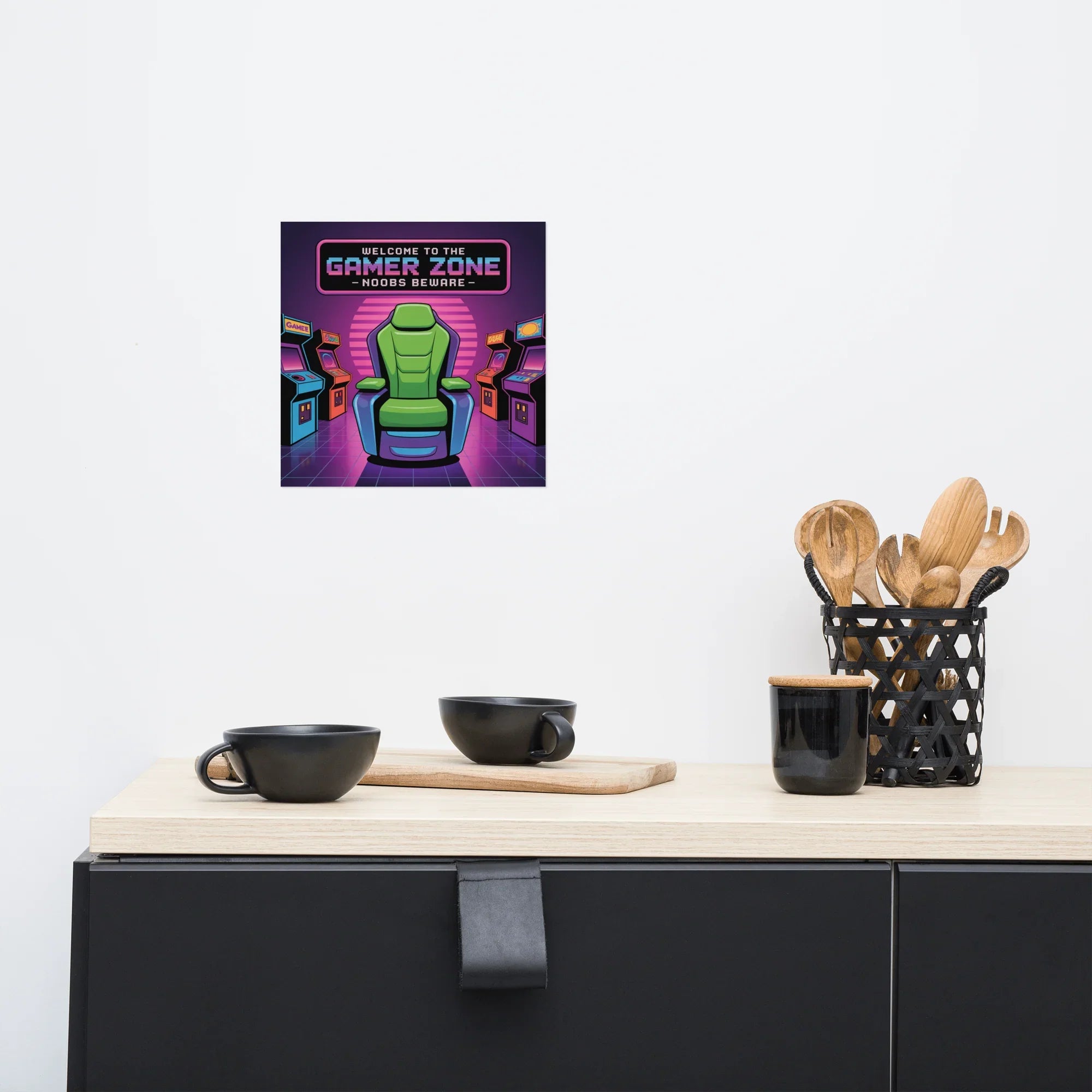 Gamer Zone Poster – Retro Arcade Wall Art for Noobs - RaZits