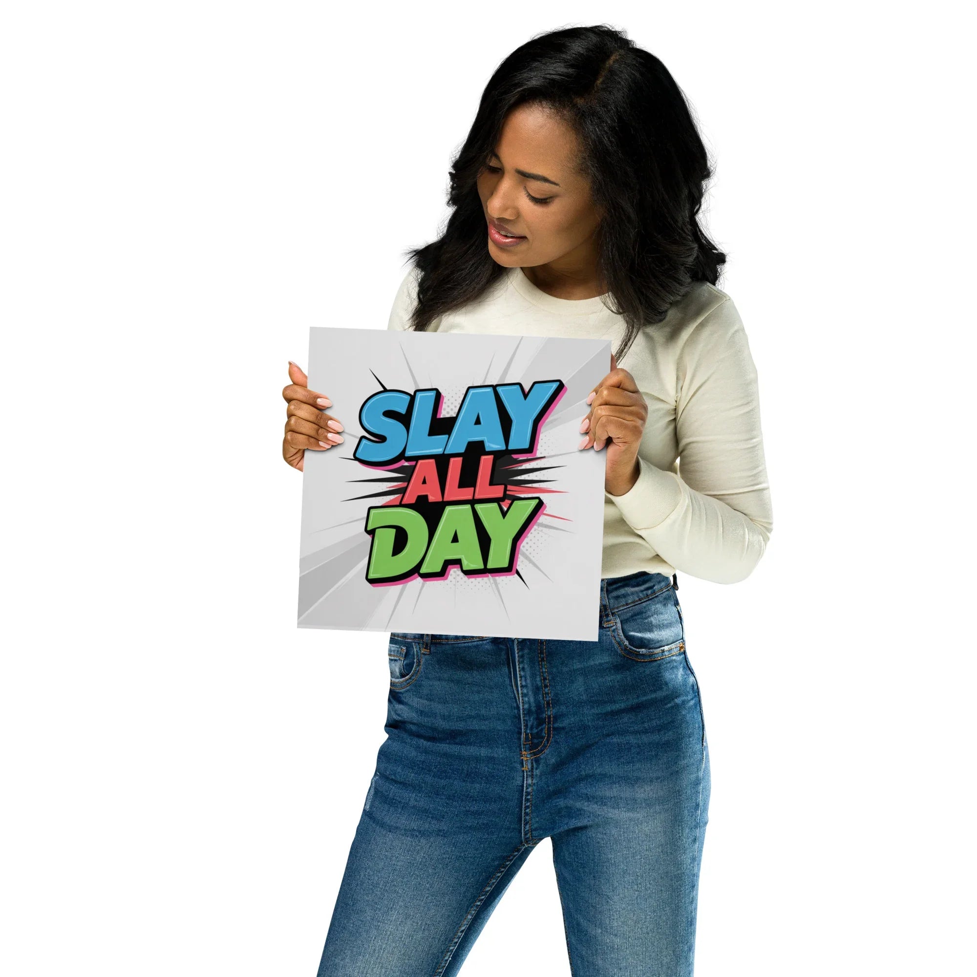 Slay All Day – Bold Comic Style Motivational Wall Art - RaZits