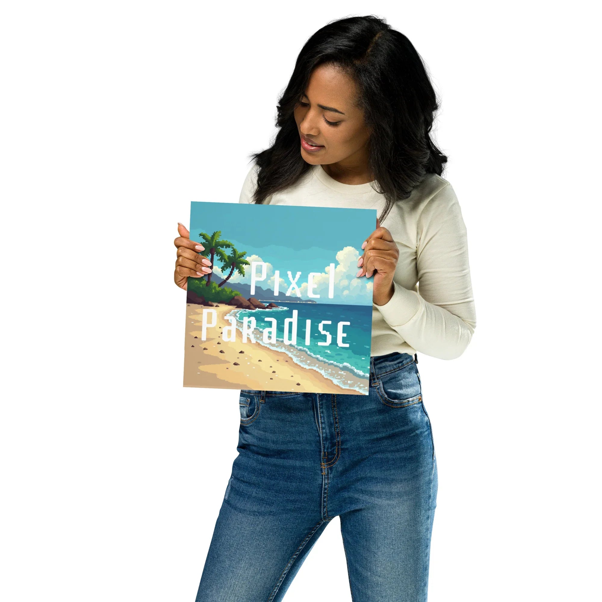 Pixel Paradise Poster – Tropical Beach Vibes - RaZits