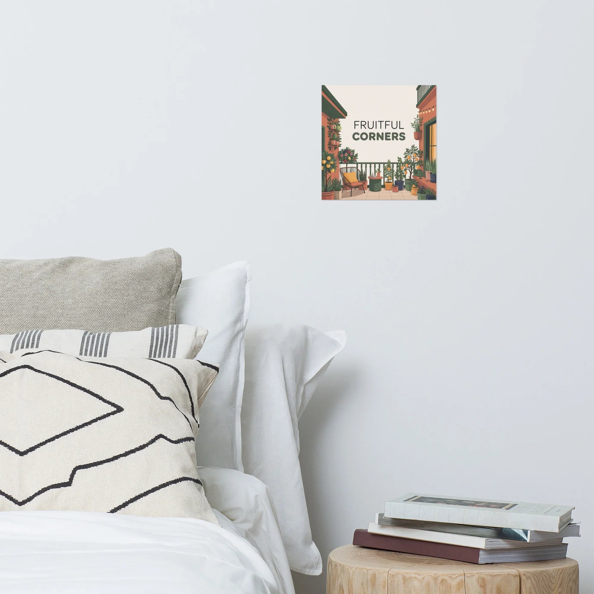 Fruitful Balcony Art Print – Citrus Garden on the Terrace Poster - RaZits