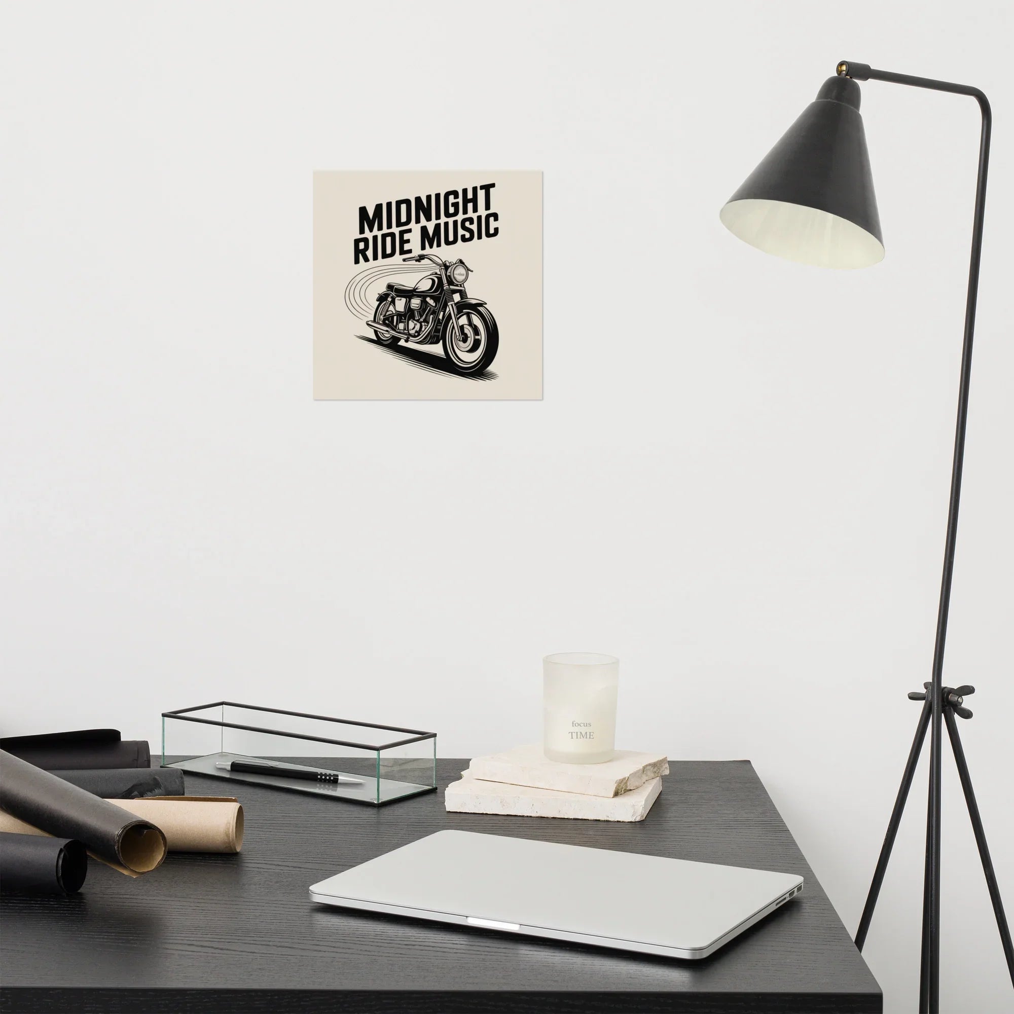 Midnight Ride Music Poster – Vintage Motorcycle Soundwave - RaZits