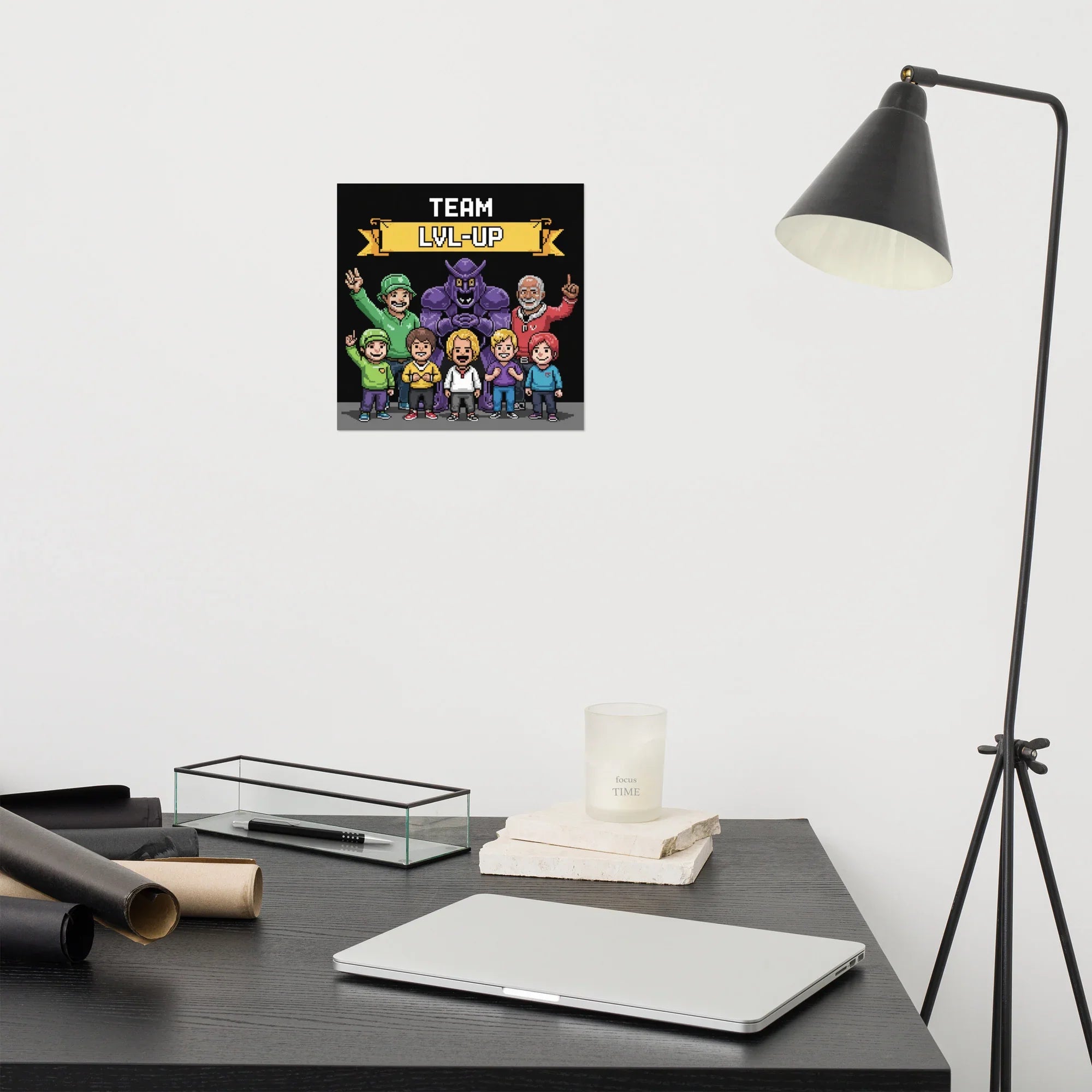 Team Level Up – Pixel Art Gamer Squad Wall Print - RaZits