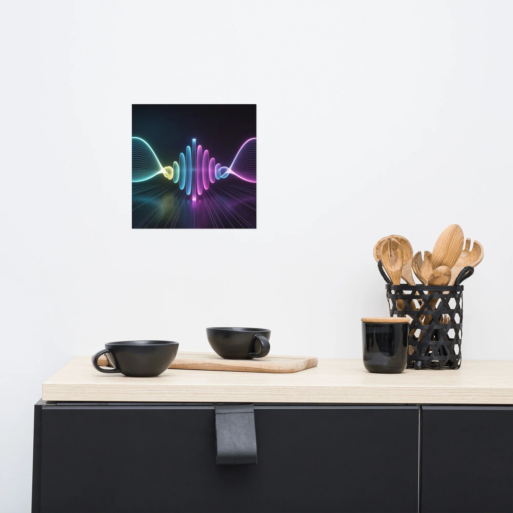 Neon Soundwave Gaming Poster – Abstract Digital Wall Art - RaZits