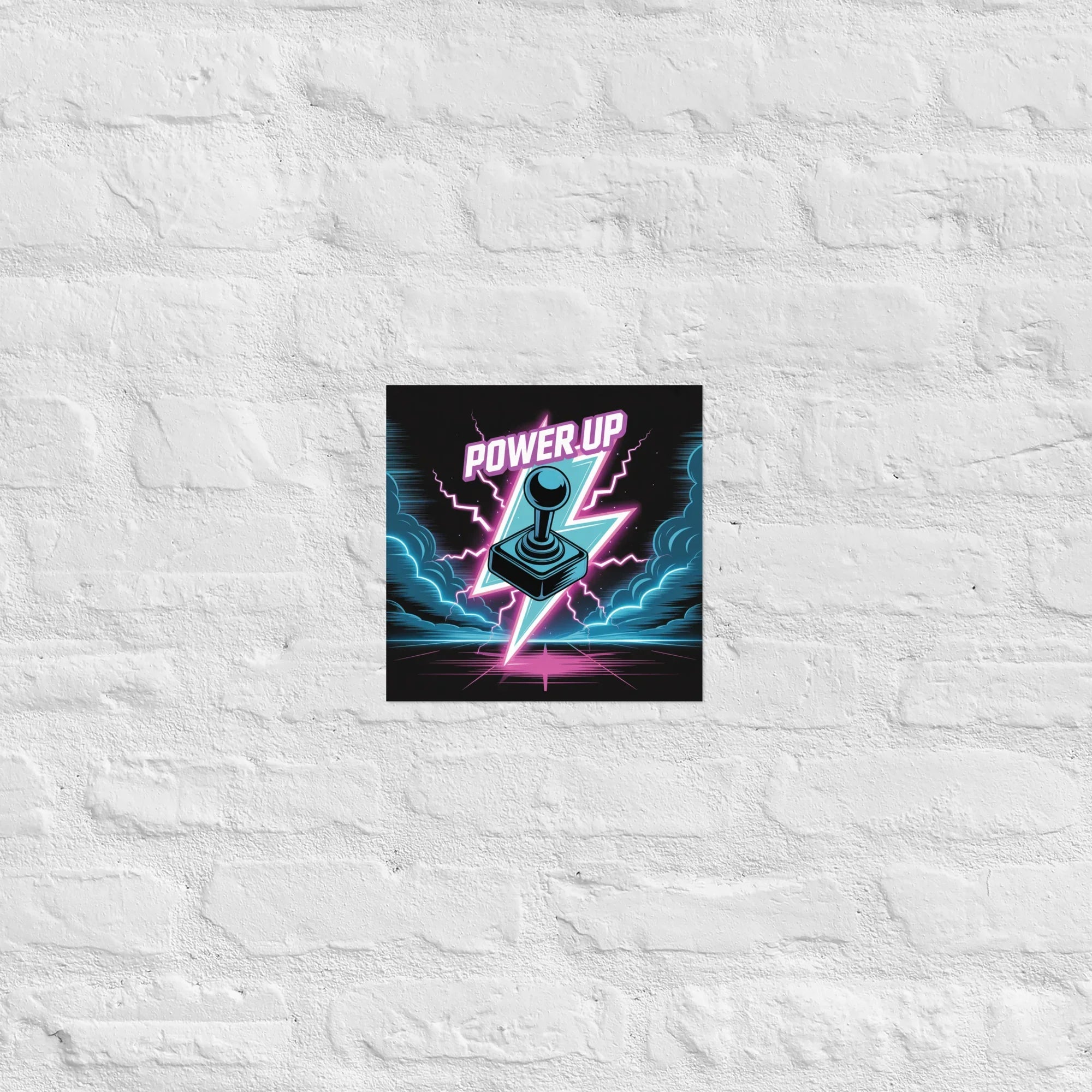 Power Up Gaming Poster – Retro Arcade Joystick Wall Art - RaZits