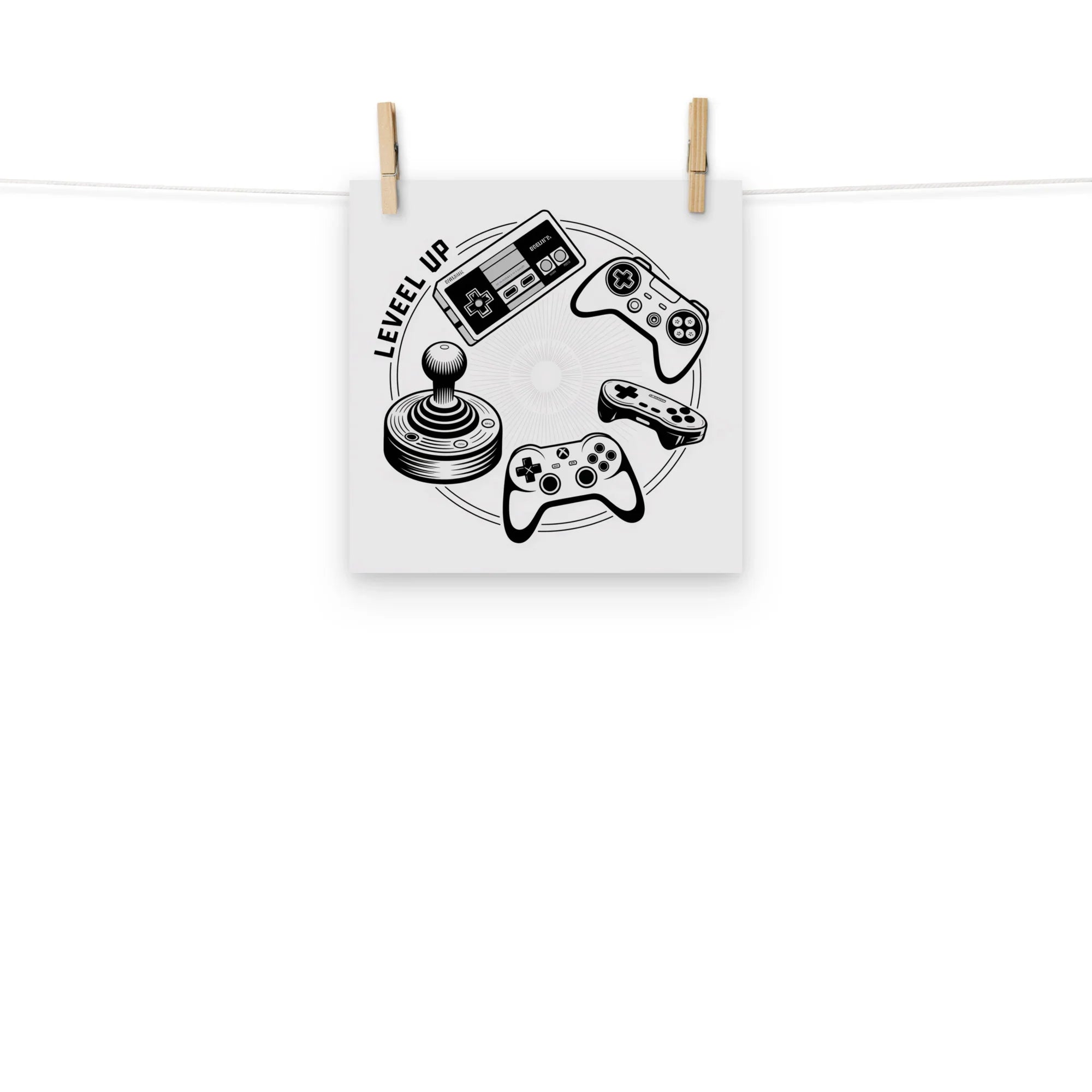 Level Up – Retro Gaming Controller Evolution Wall Art - RaZits