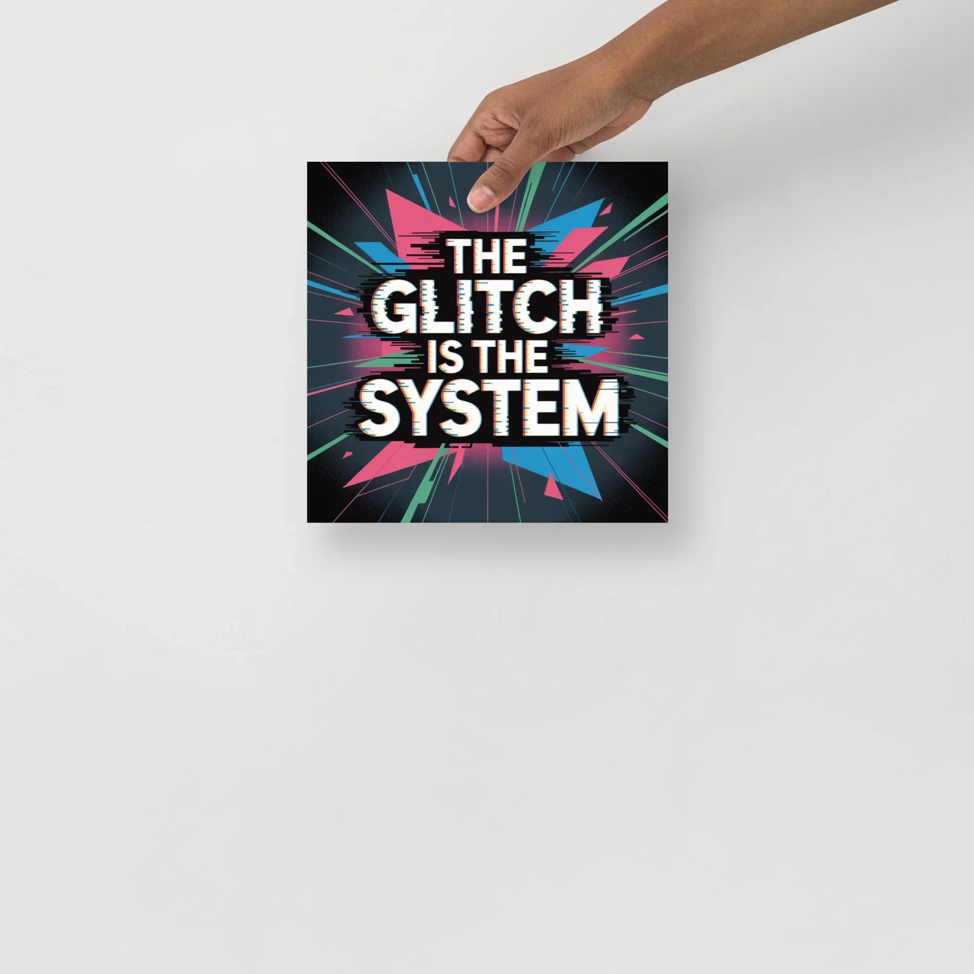 The Glitch Is The System – Cyberpunk Glitch Art Print for Gaming Room Decor - RaZits