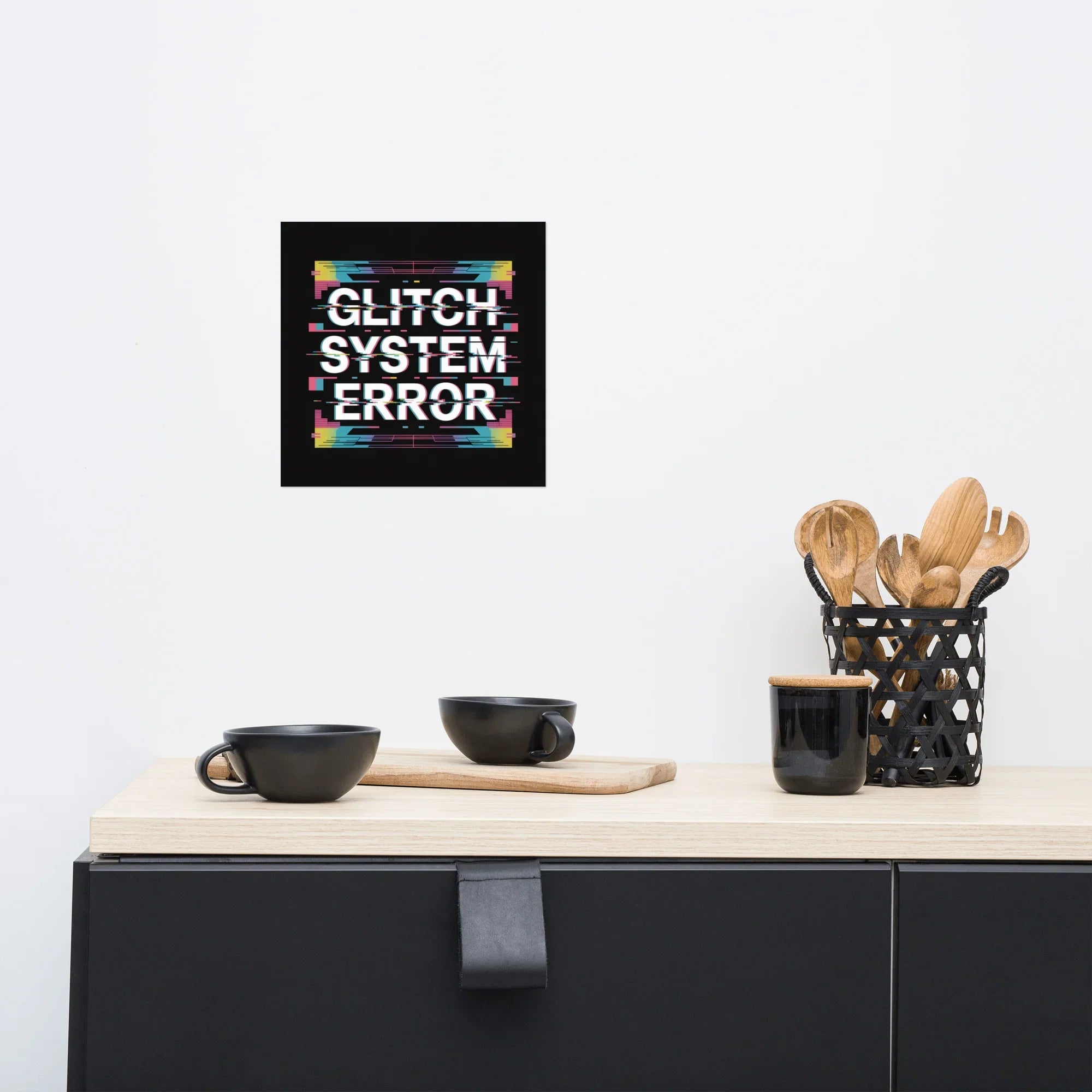 Glitch System Error – Cyberpunk Digital Distortion Art Poster - RaZits