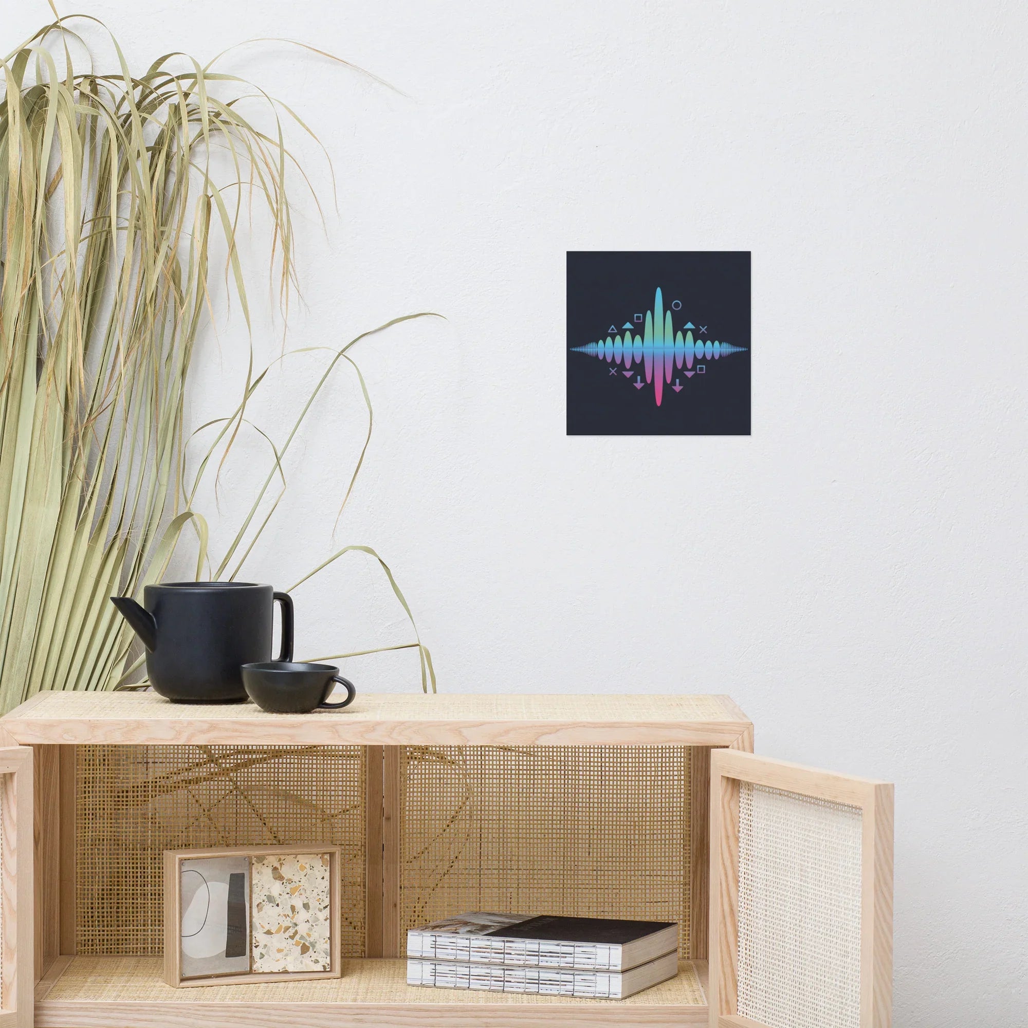 Neon Waveform Gaming Energy Art – RGB Sound Pulse Wall Decor - RaZits