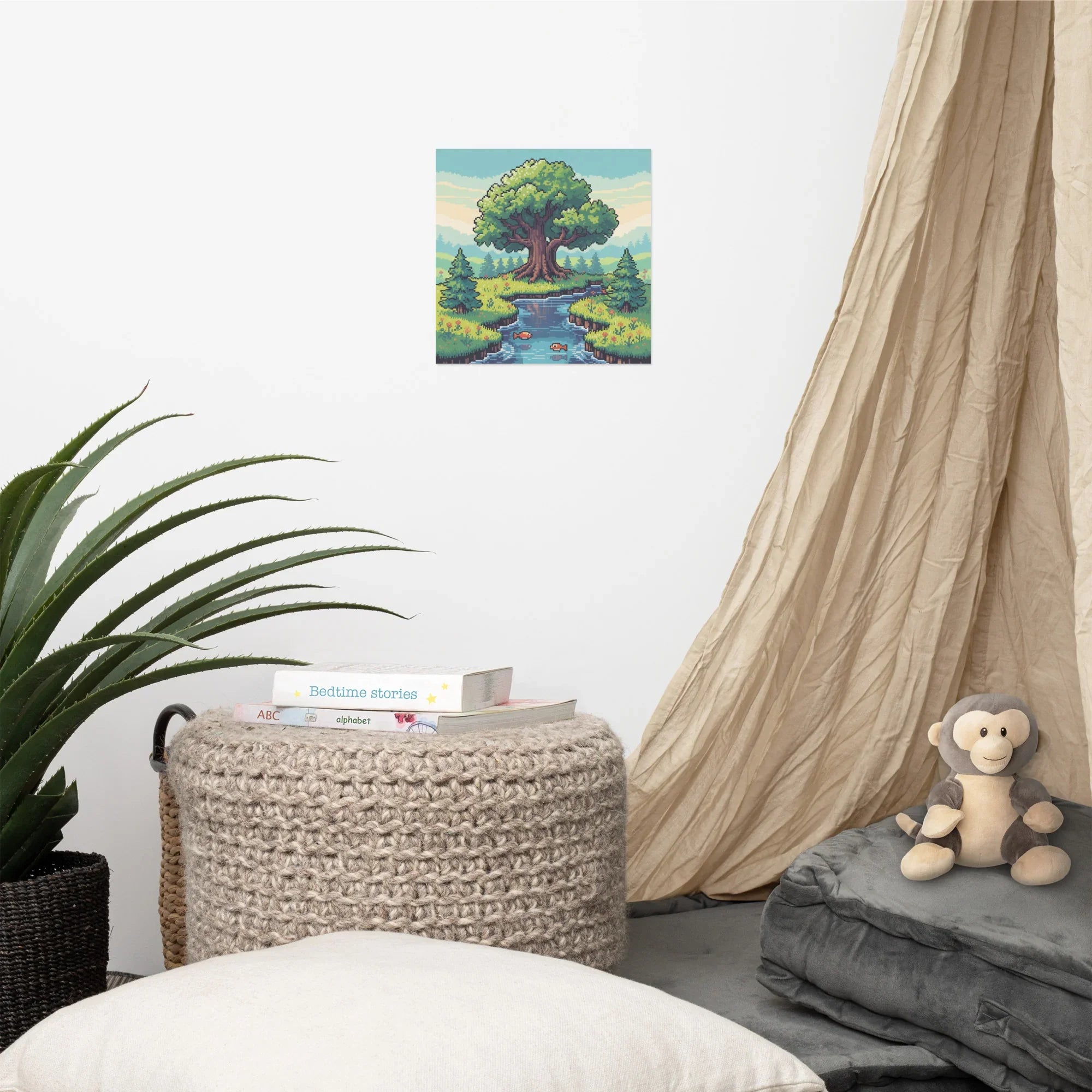 Pixel Grove – Retro Gaming Poster for Gamer Wall Art & Pixel Landscape Decor - RaZits