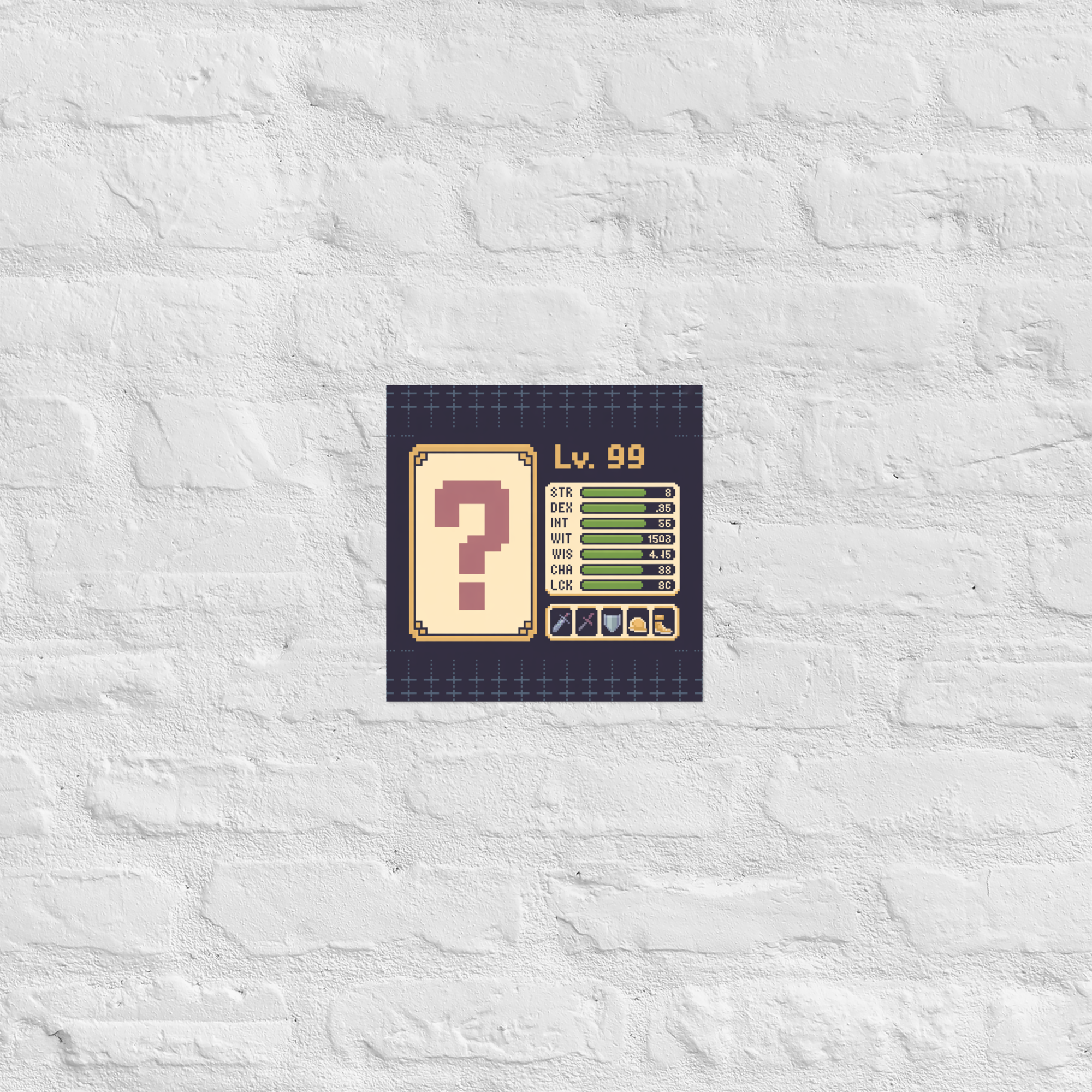 Detail of Character Select poster, 10×10 inch