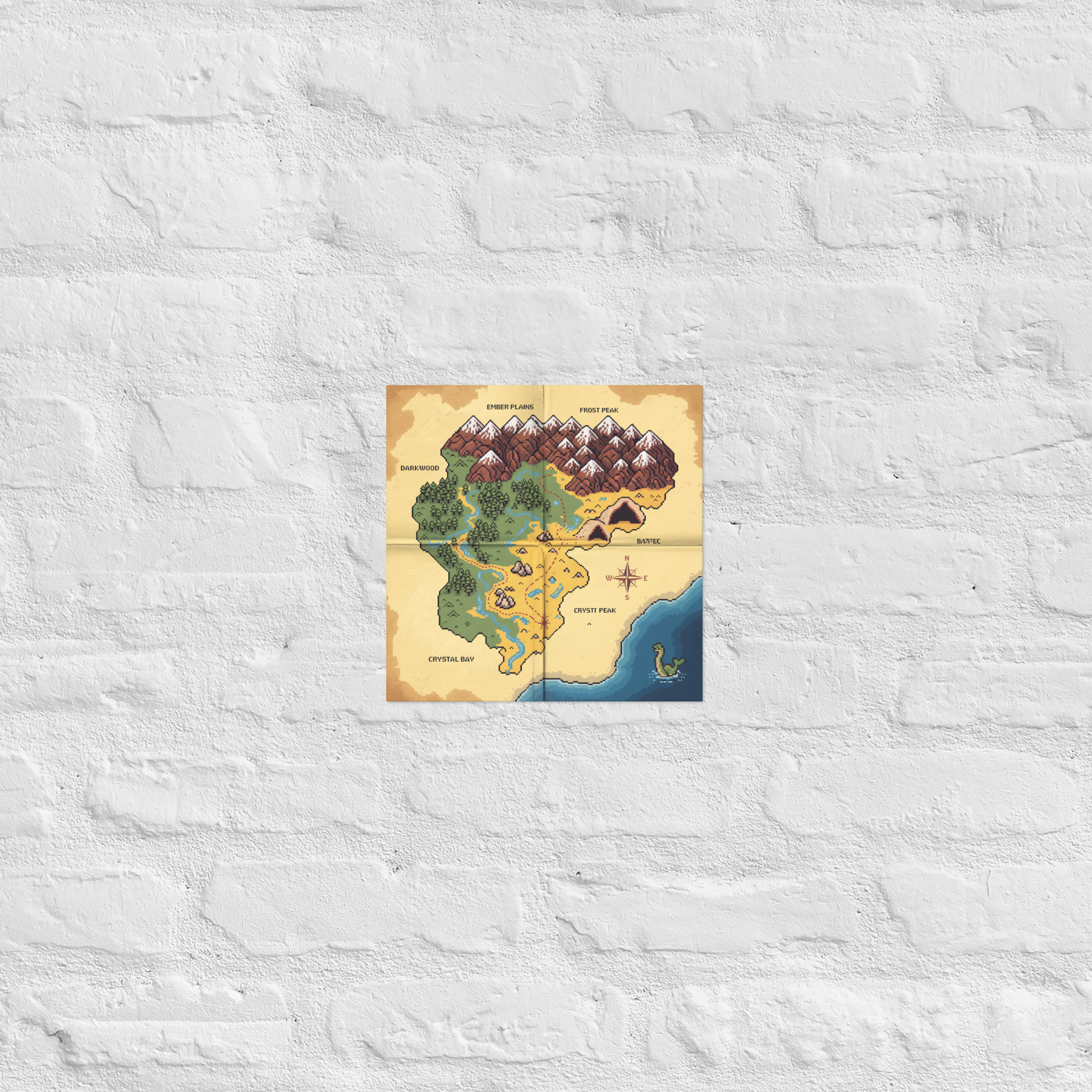 Detail of Map Room poster, 10×10 inch
