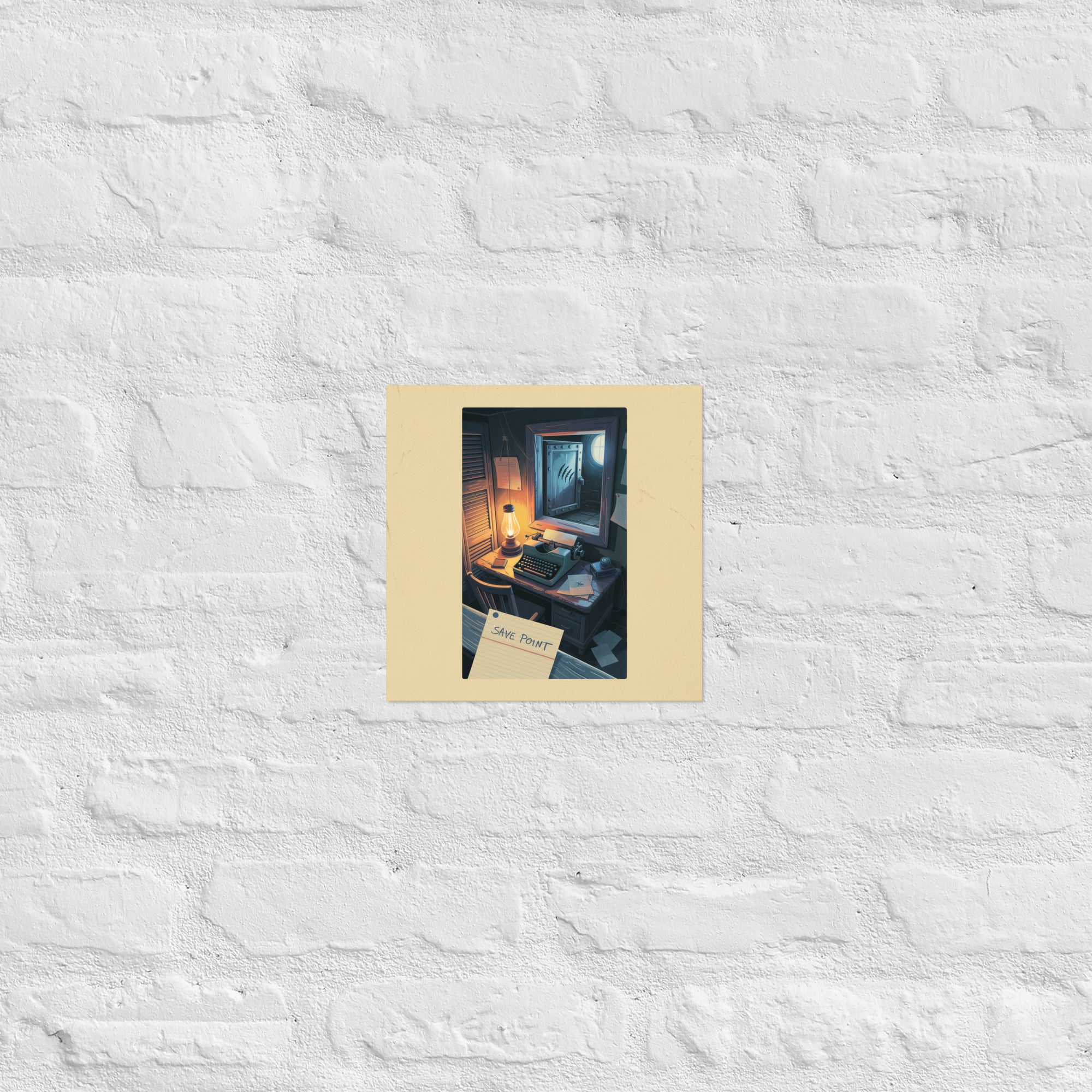 Detail of Quiet Room poster, 10×10 inch