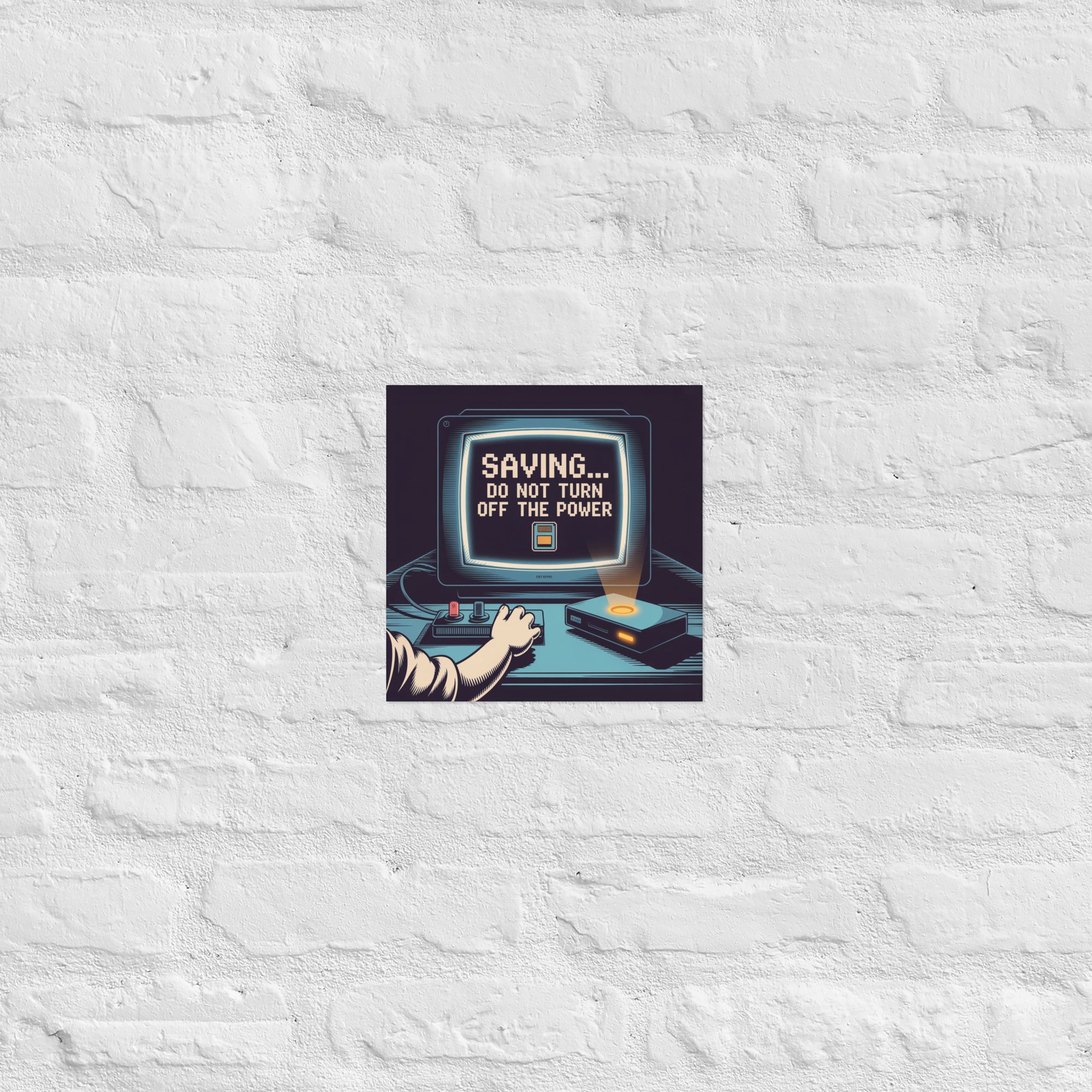 Detail of Warning save screen poster, 10×10 inch