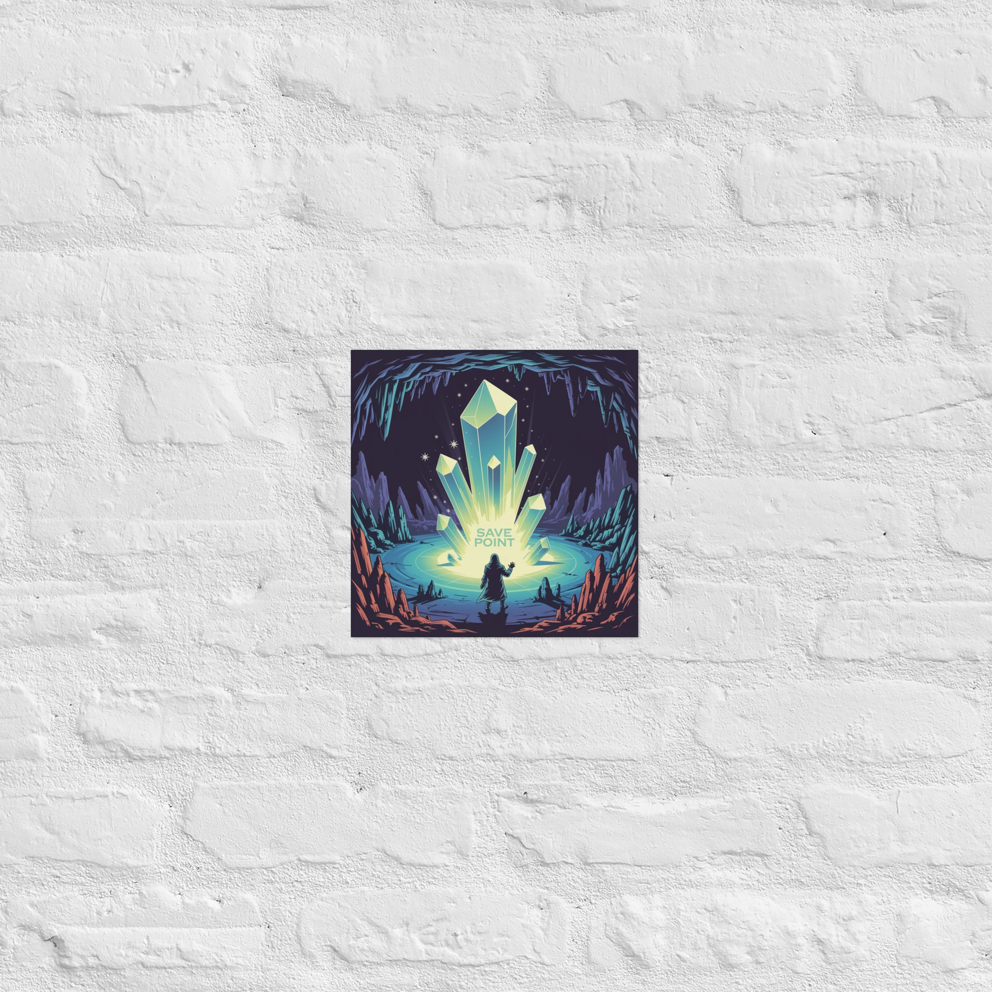 Detail of Gathering save crystal poster, 10×10 inch