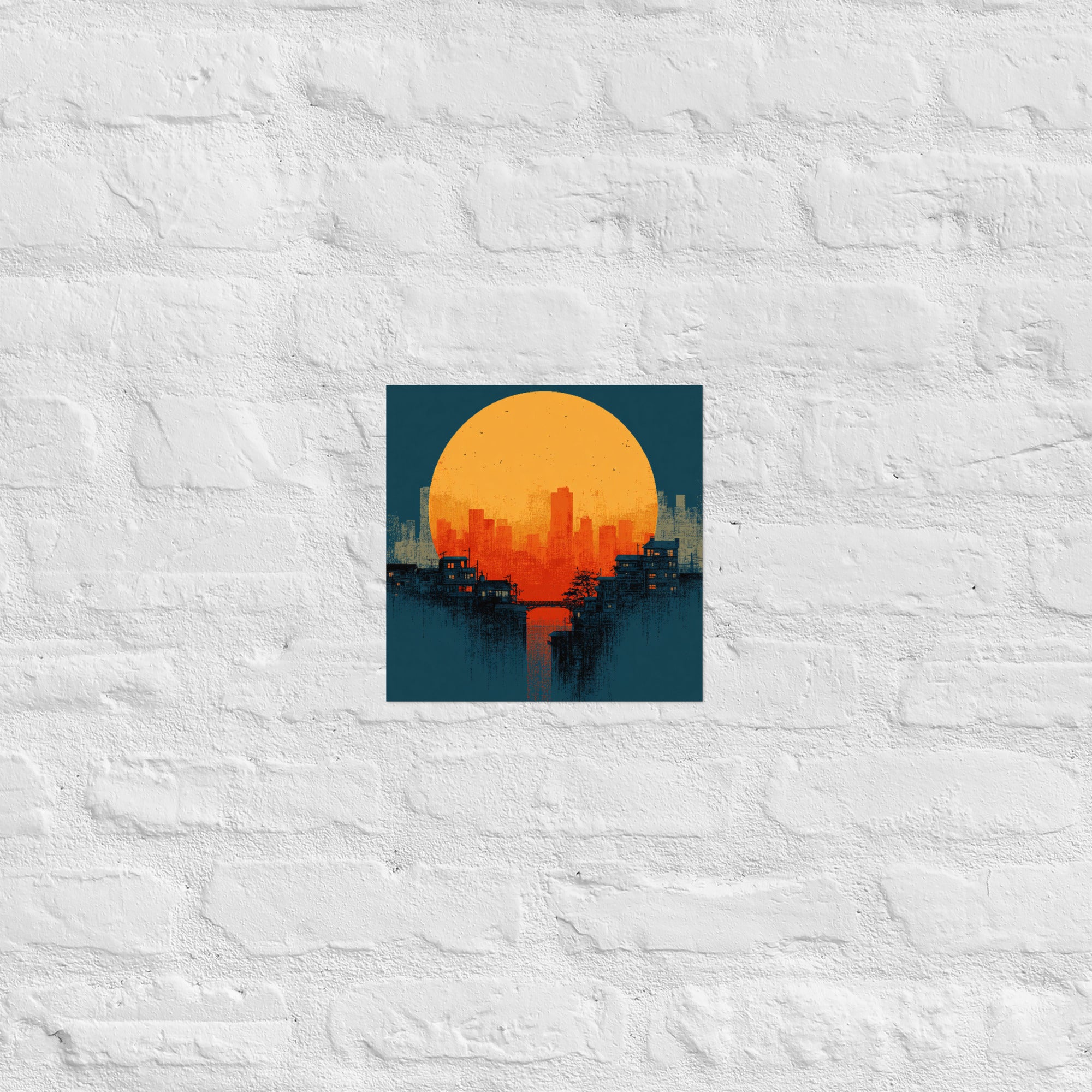 Detail of Dithered Sunset poster, 10×10 inch