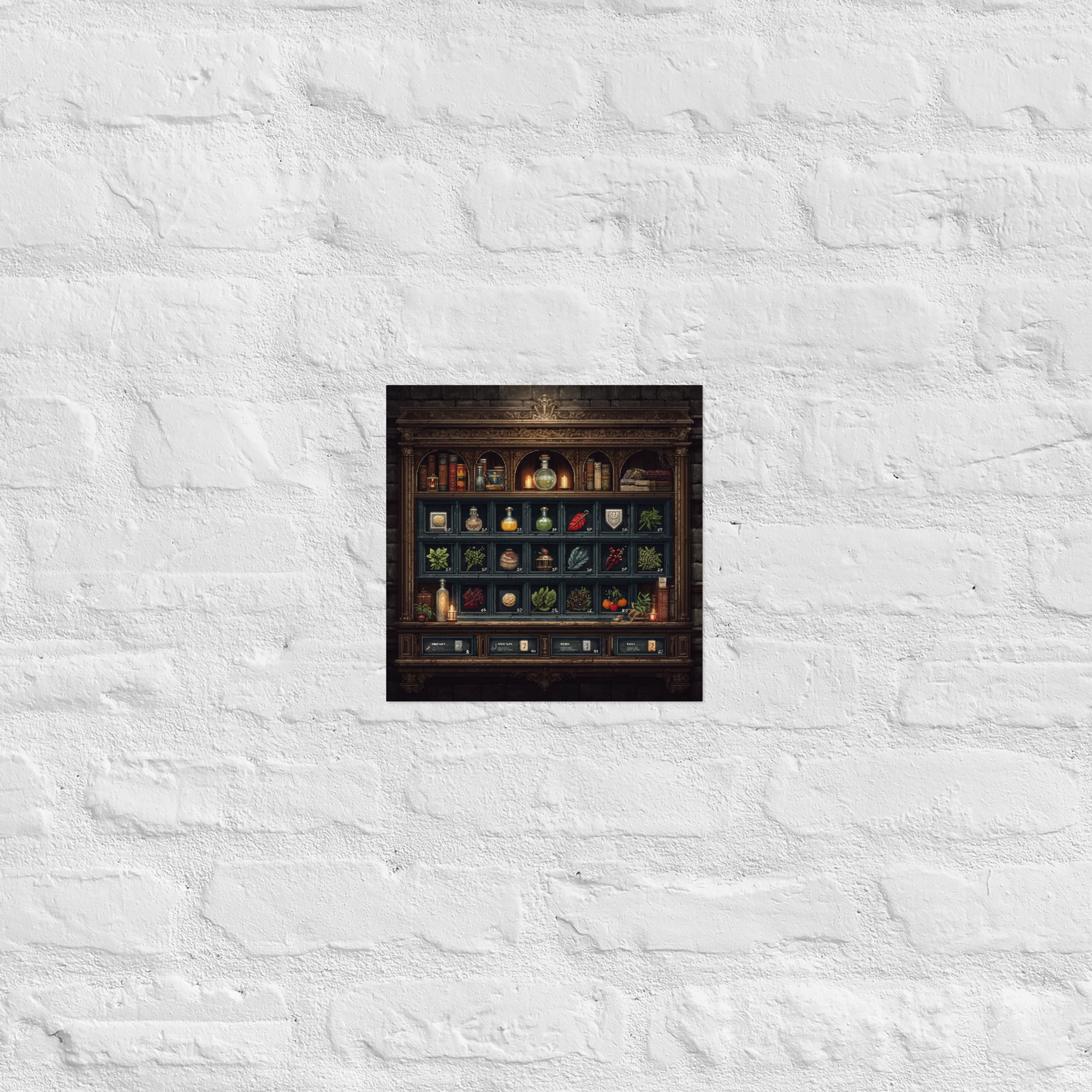 Detail of inventory grid poster, 10×10 inch