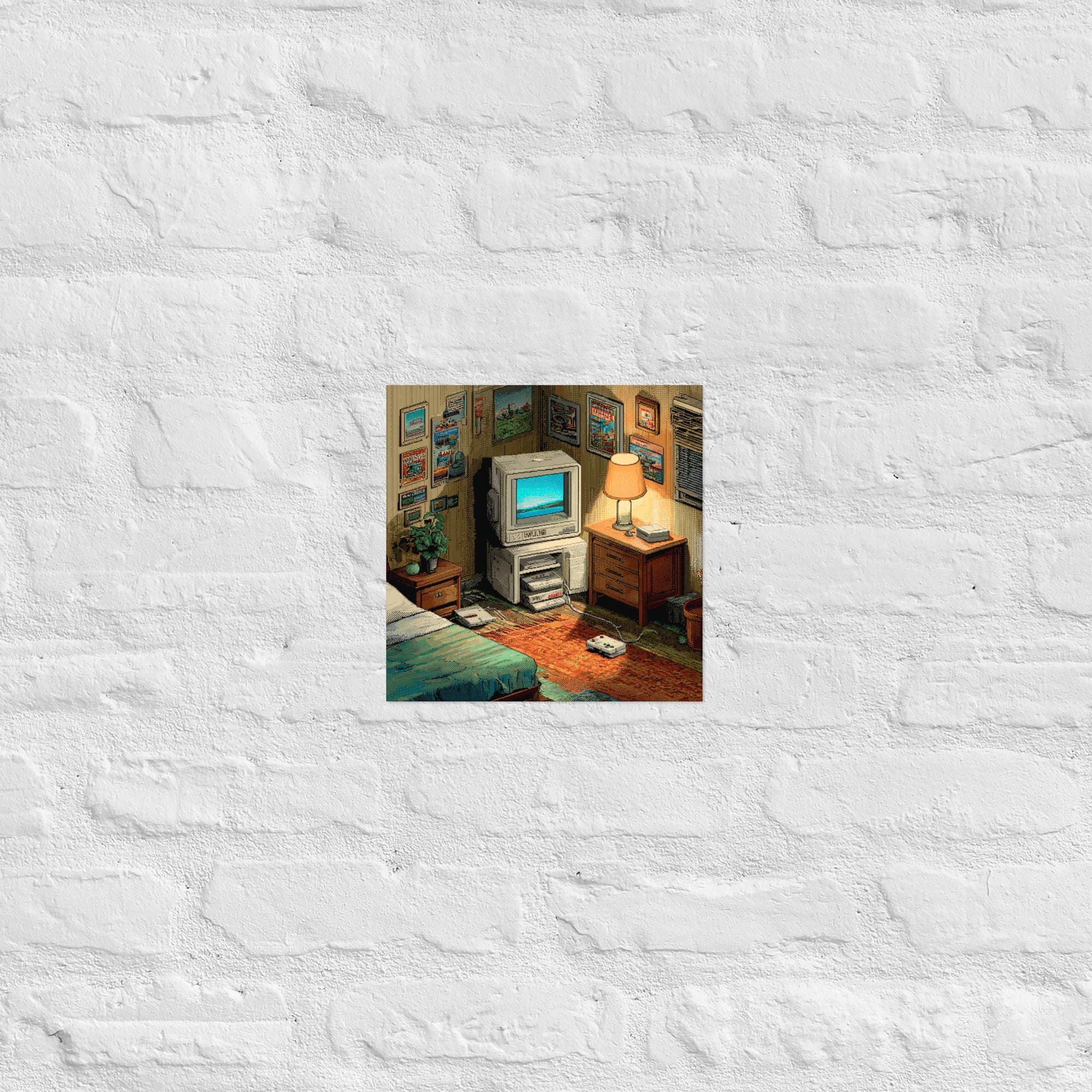Detail of Corner of the Room pixel poster, 10×10 inch