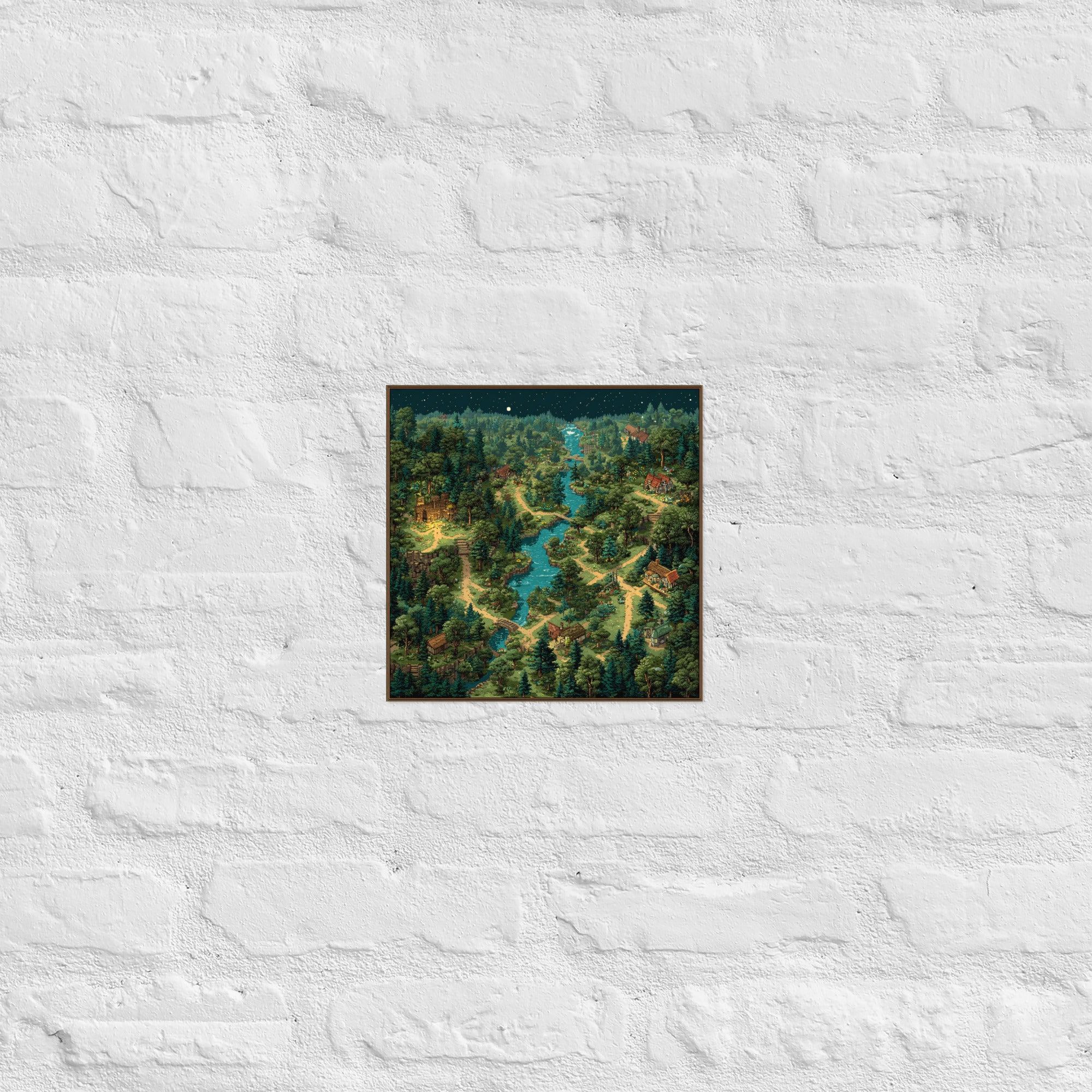 Detail of Overworld at 3AM poster, 10×10 inch