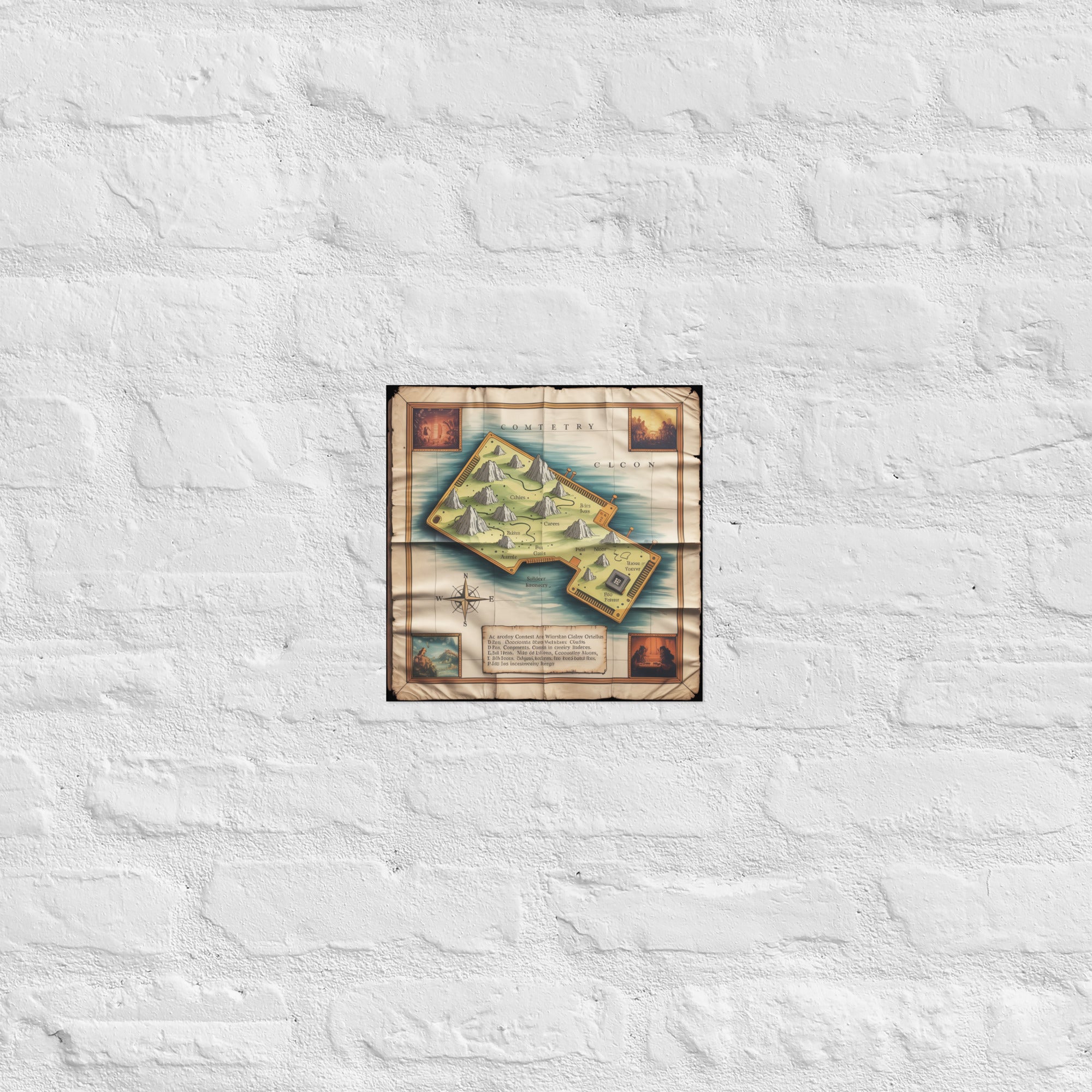 Detail of Atlas of a Dead Console poster, 10×10 inch