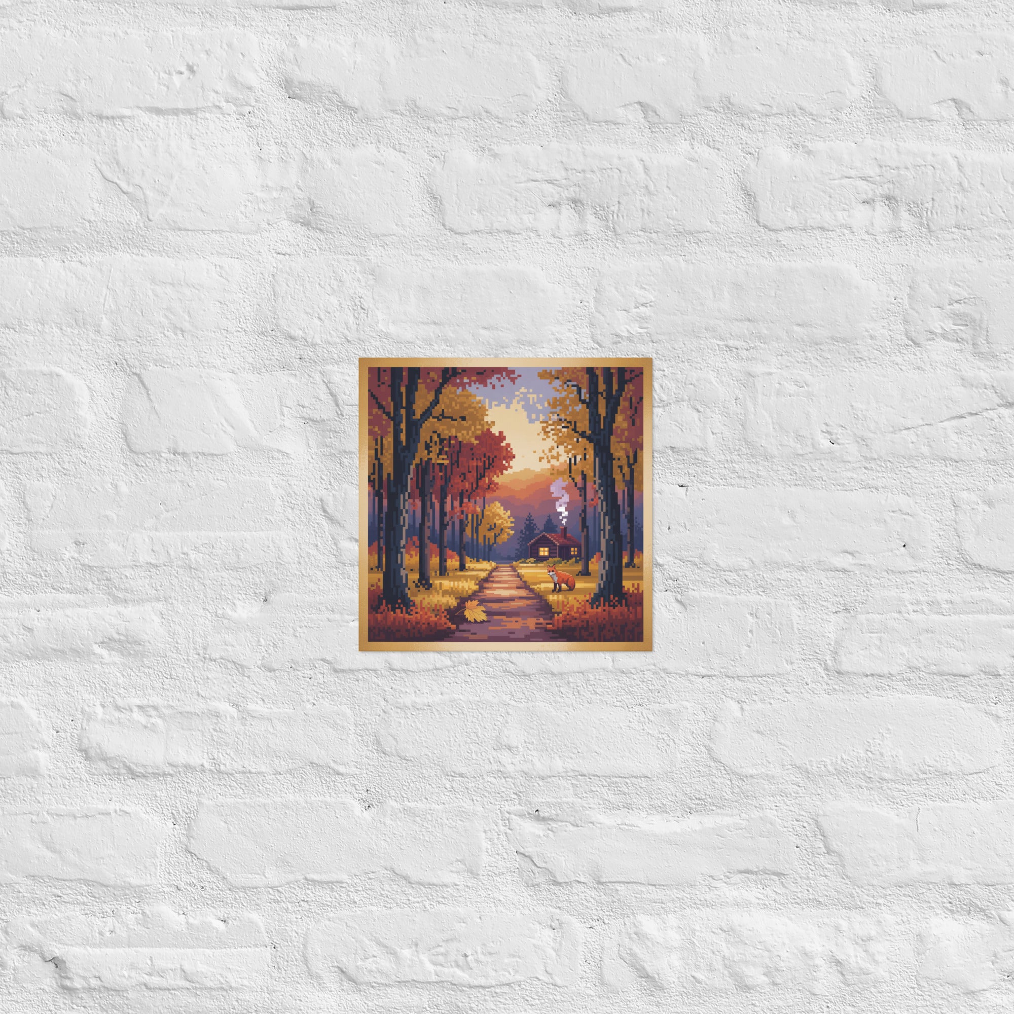 Detail of Eight Bits of Autumn poster, 10×10 inch