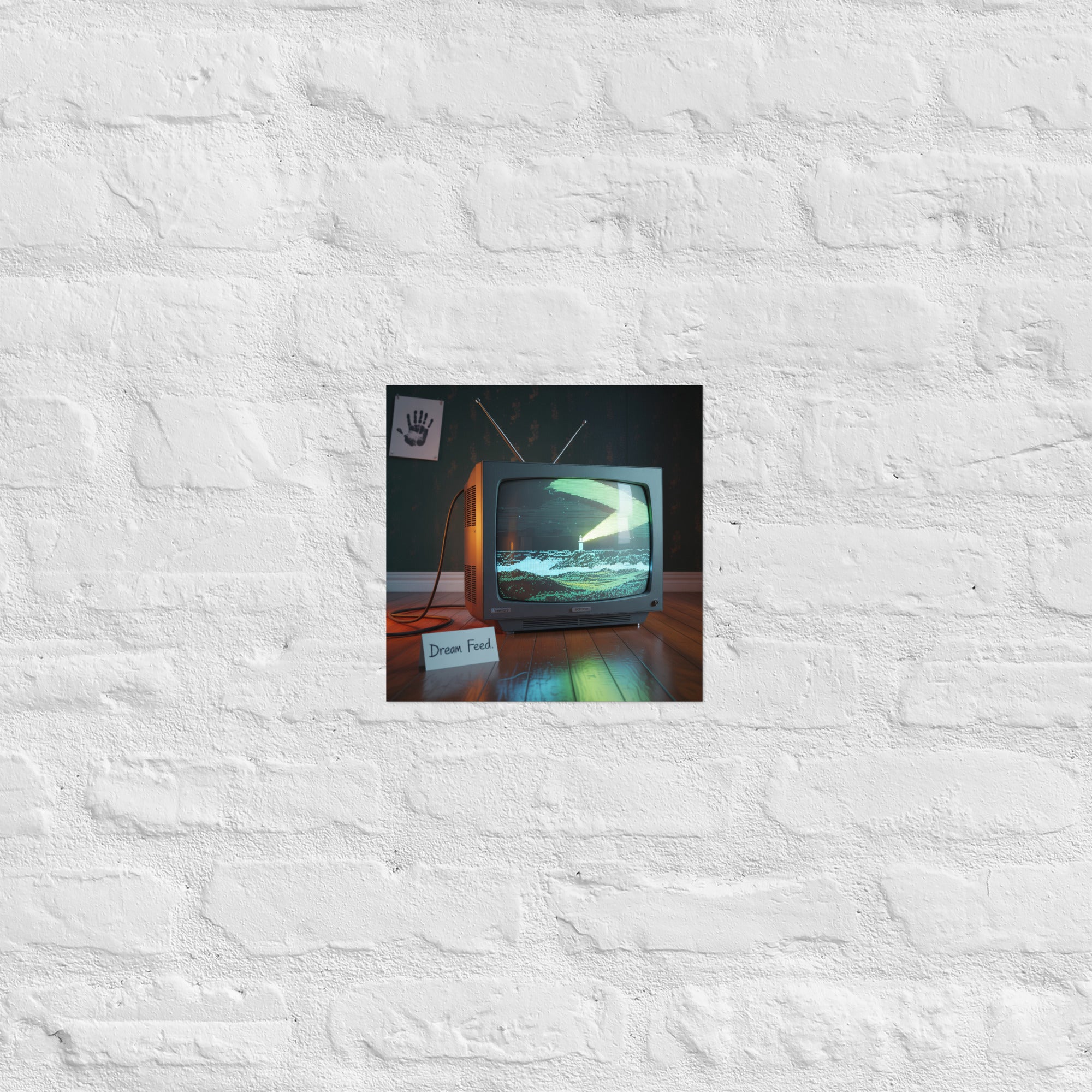 Detail of Signal Found CRT poster, 10×10 inch