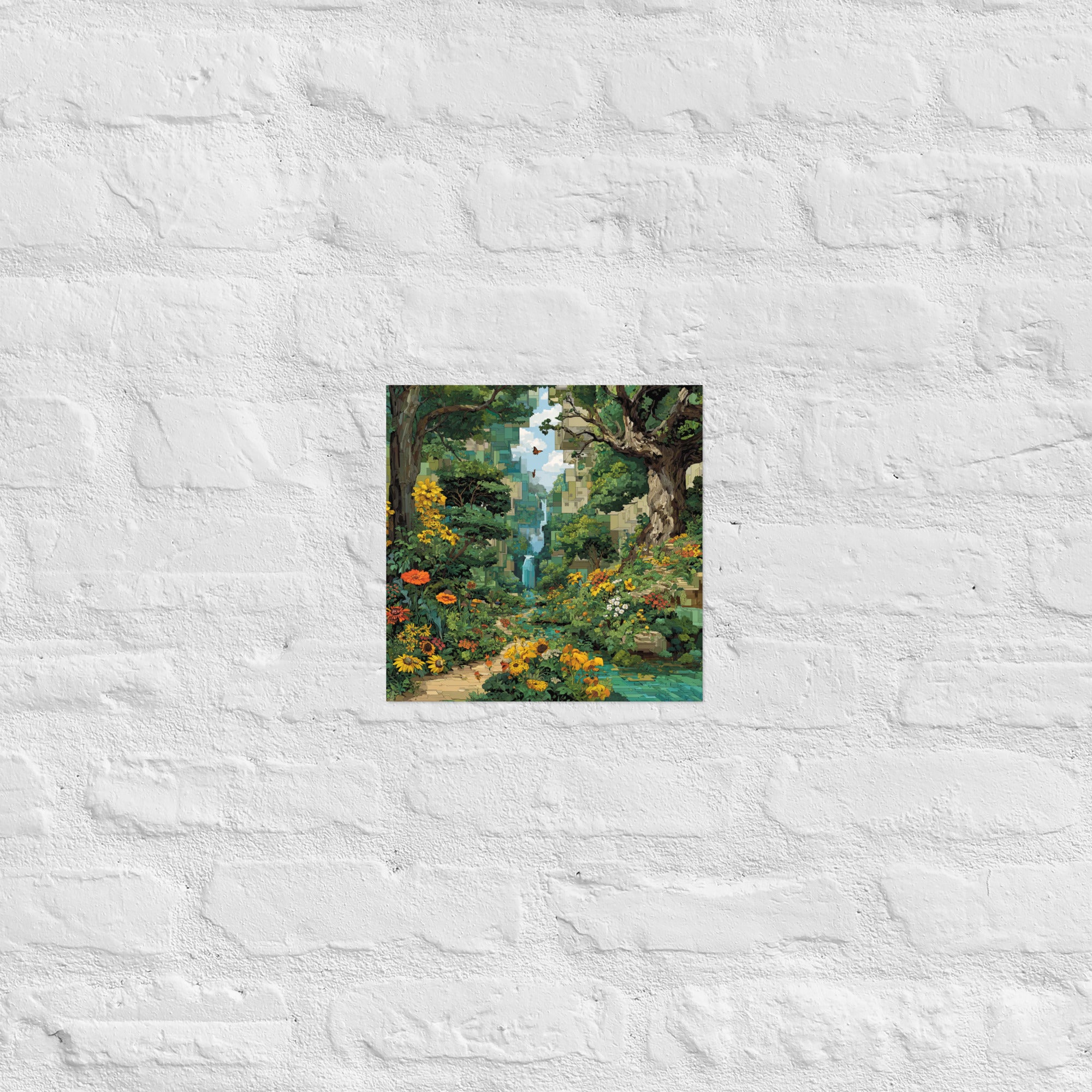 Detail of Resolution Garden pixel poster, 10×10 inch