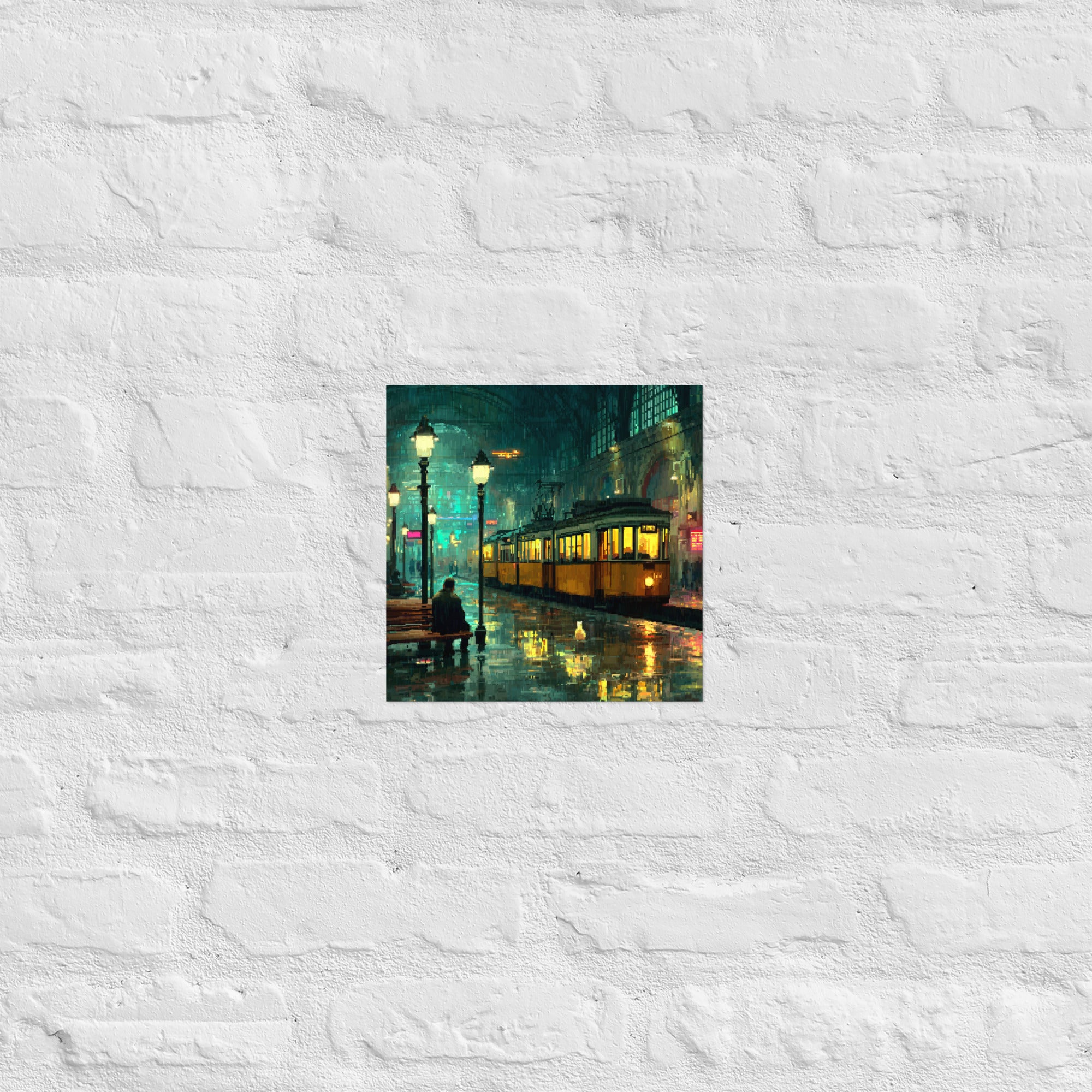Detail of Last Train to Arcadia poster, 10×10 inch