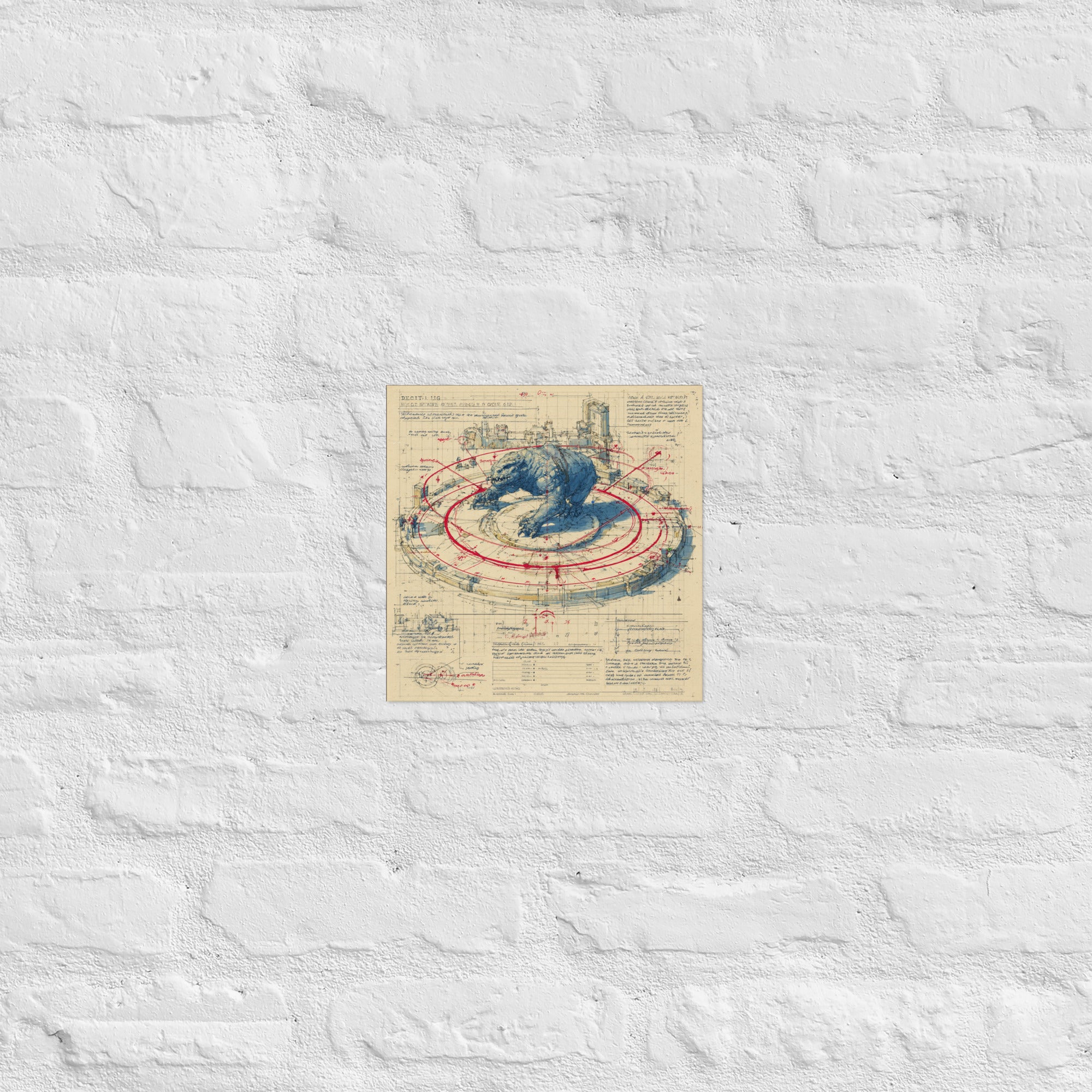 Detail of boss pattern poster, 10×10 inch