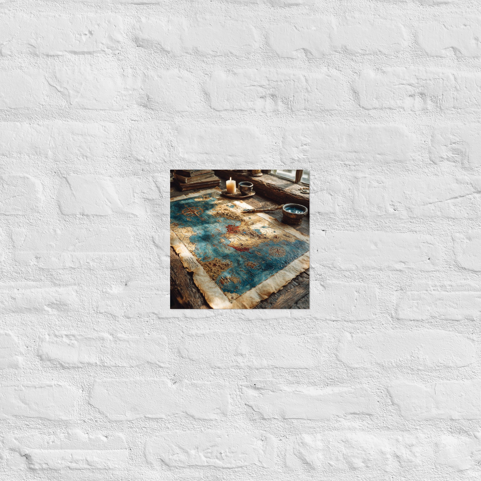 Detail of cartographer's last save pixel poster, 10×10 inch