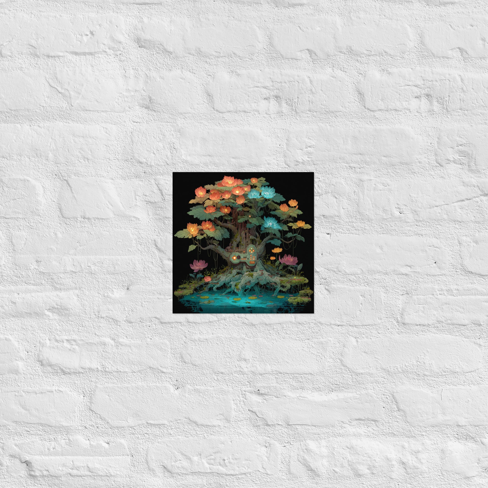 Detail of controller tree poster showing giclée quality, 10×10 inch
