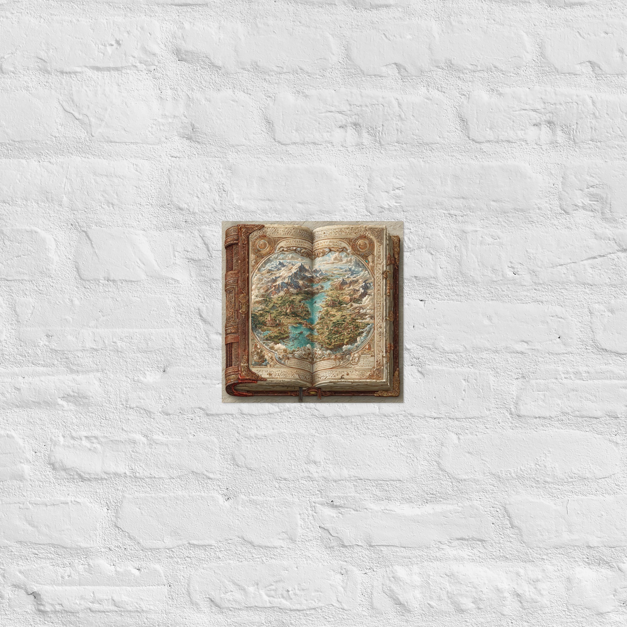 Detail of overworld map poster showing cartography and matte finish, 10×10 inch size