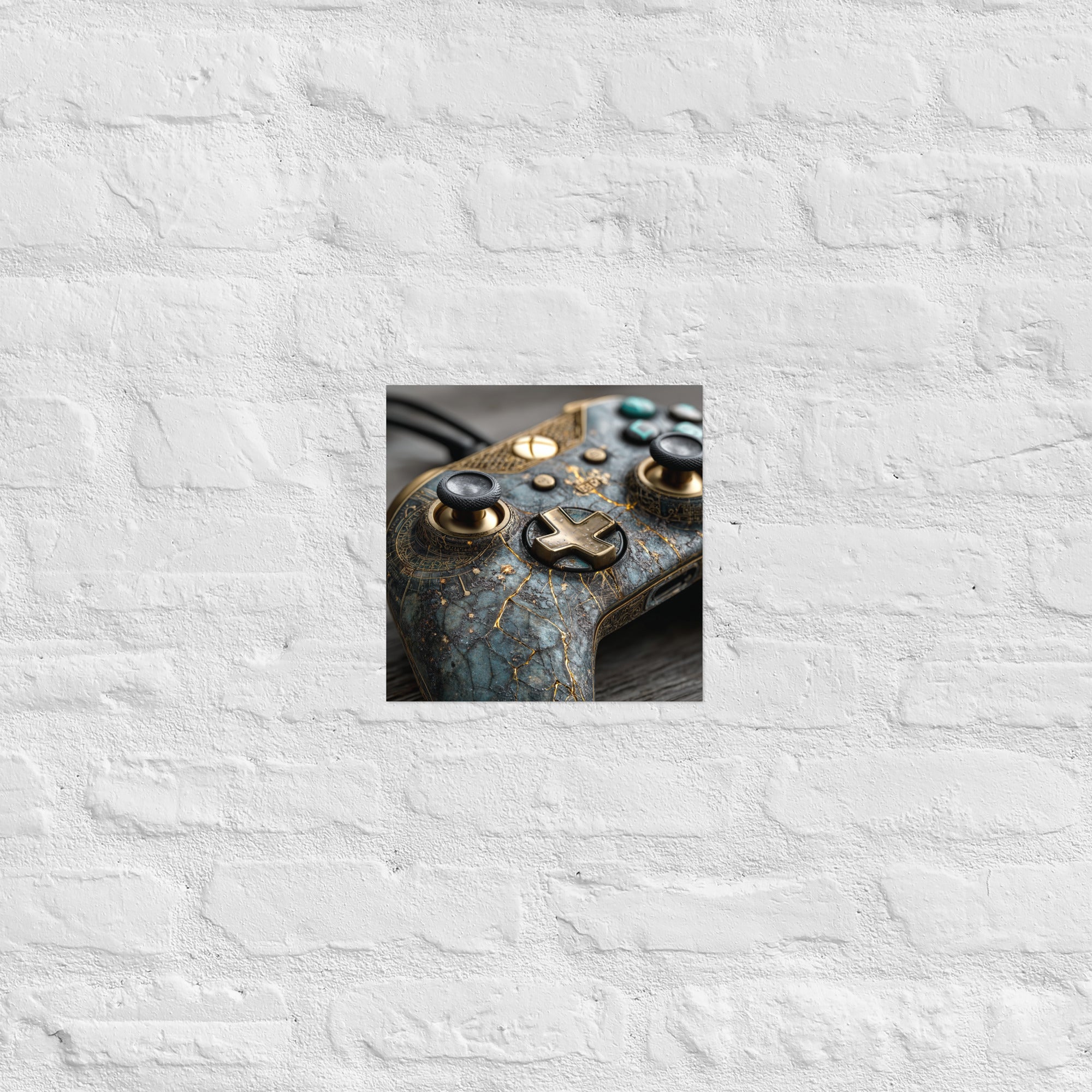 Detail of Patina of Play premium gaming print showing lived-in texture, 10×10 inch size