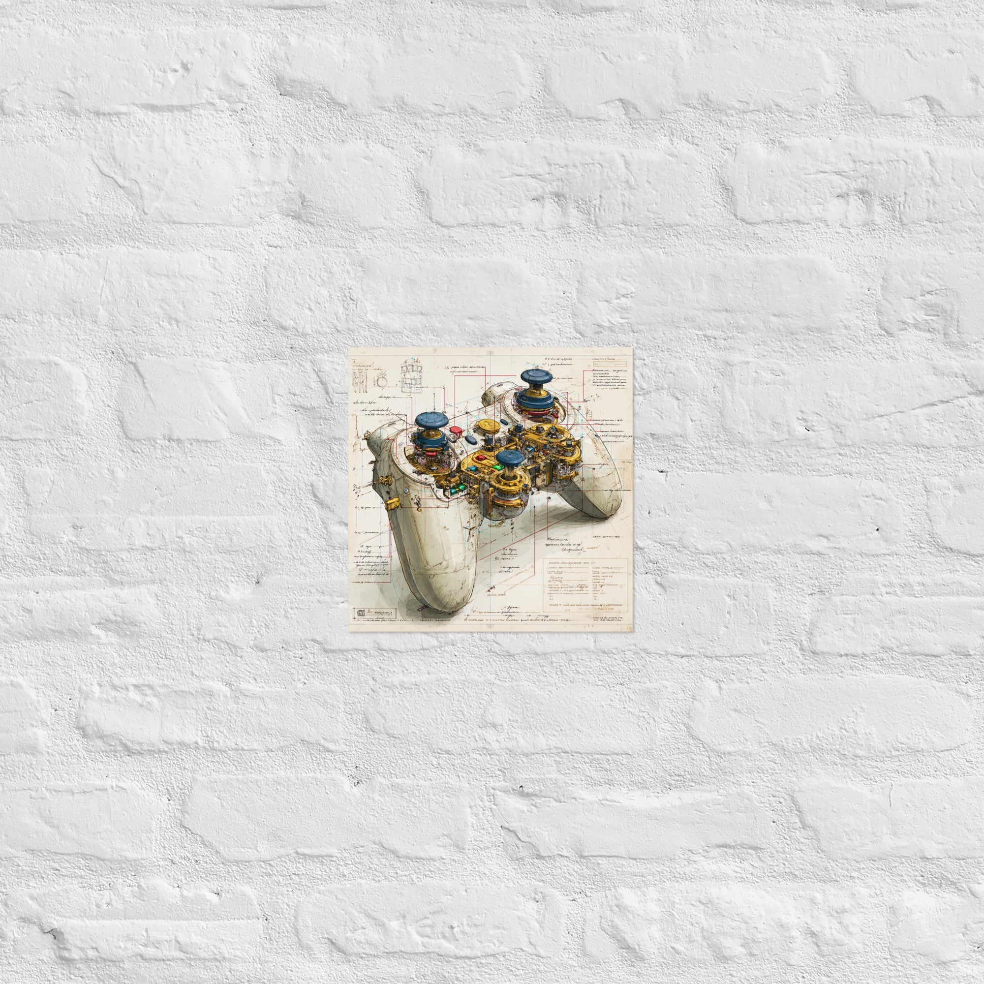 Detail of Study No. 7 premium gaming print showing annotations, 10×10 inch size