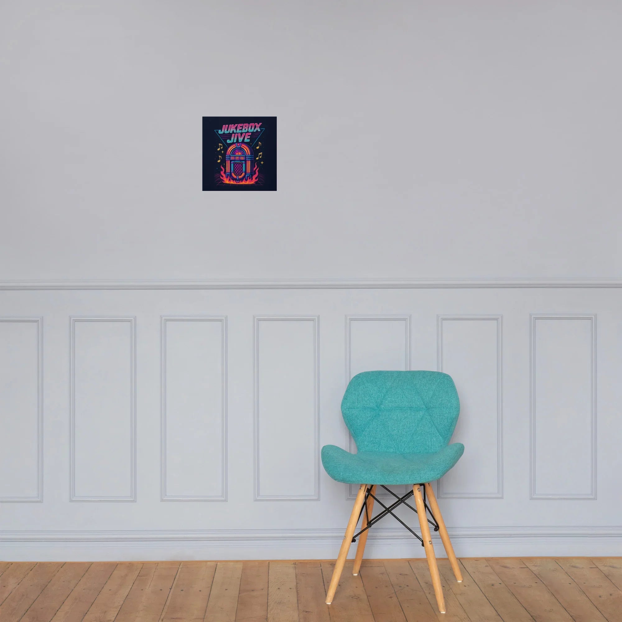 Jukebox Jive Poster – Retro Fire & Music Vibes Art - RaZits